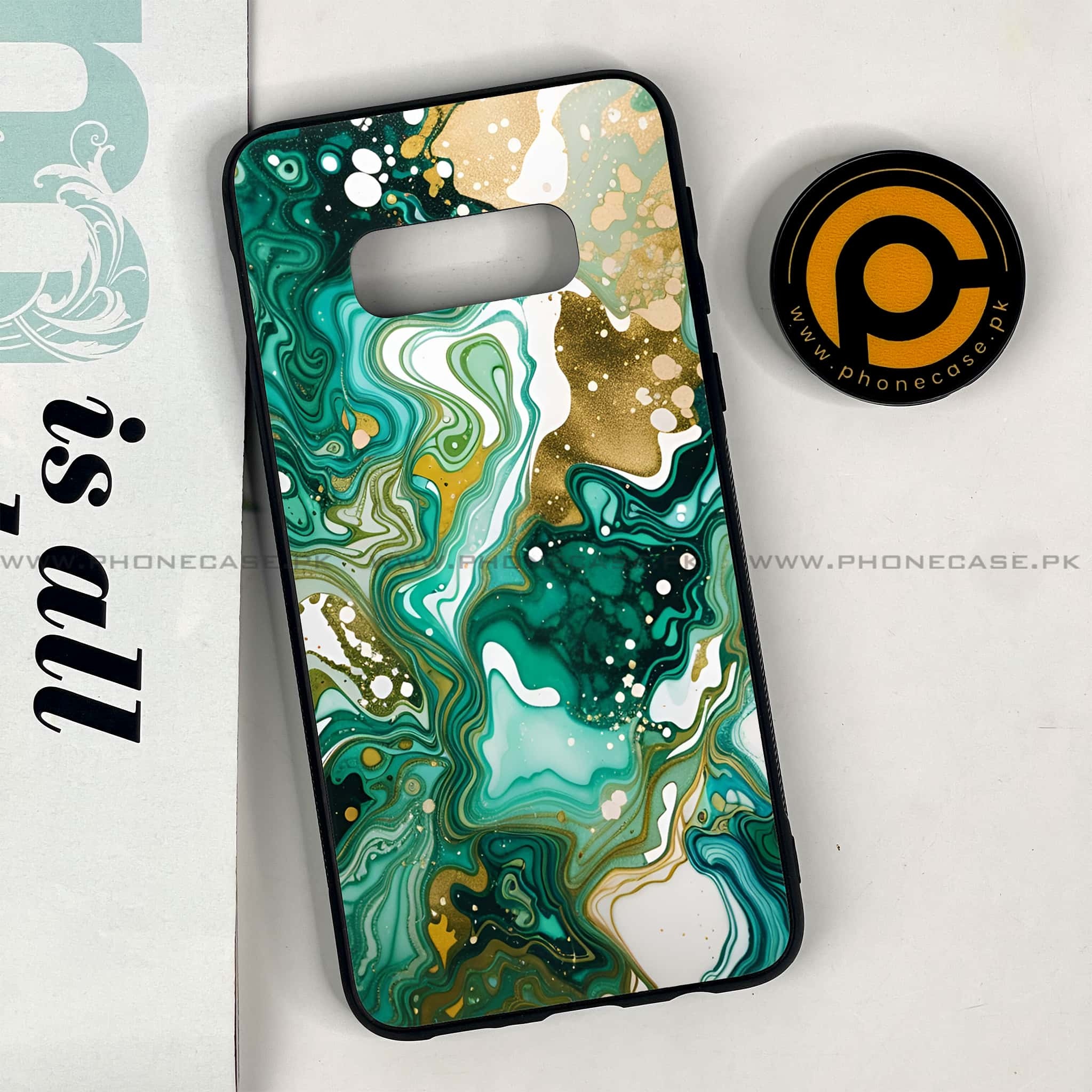 Galaxy S10e - Liquid Marble 2.0 Series - Premium Printed Glass soft Bumper shock Proof Case