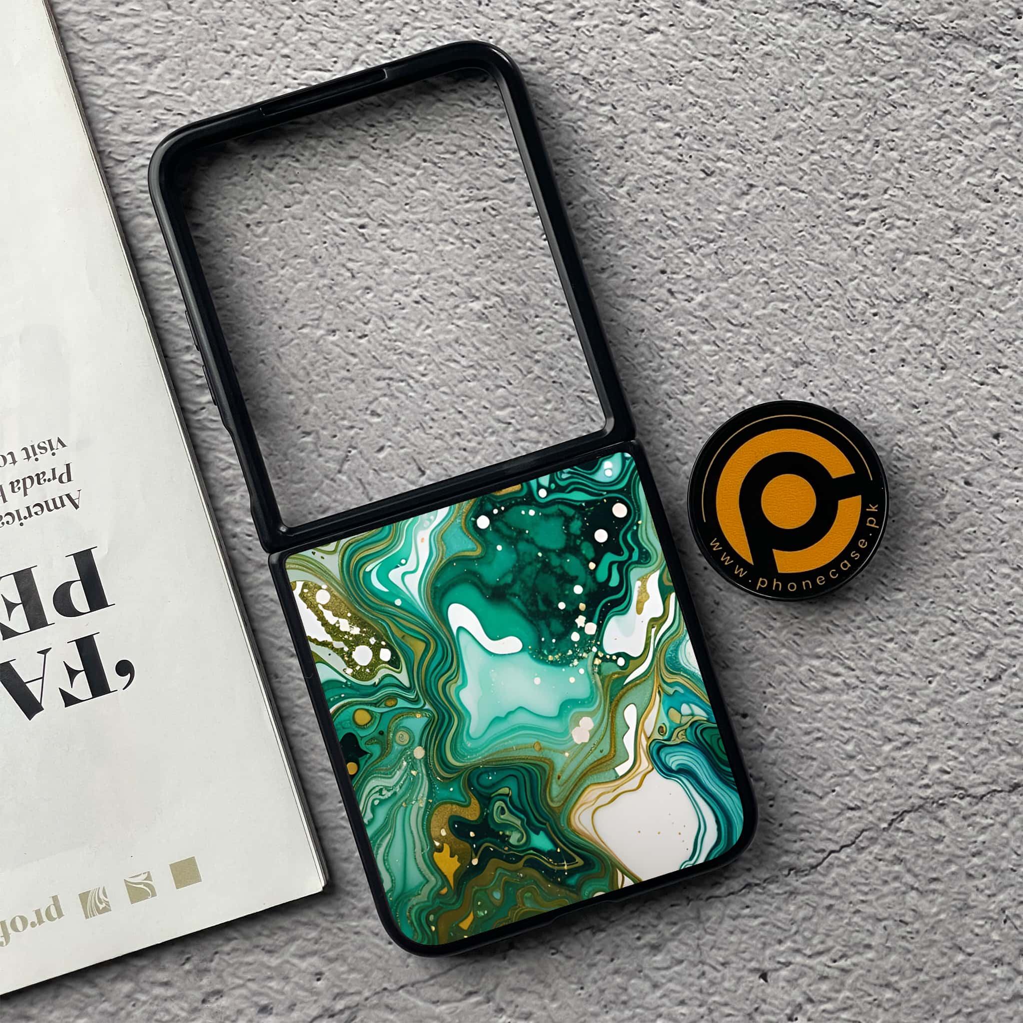 Xiaomi Mix Flip - Liquid Marble 2.0 Series - Premium Printed Glass soft Bumper shock Proof Case