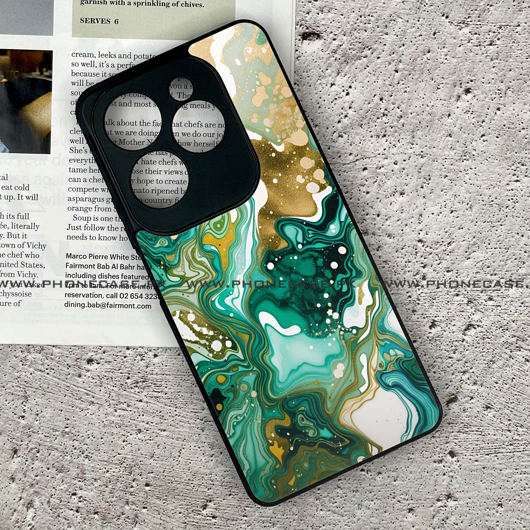 Infinix Hot 40 Pro - Liquid Marble 2.0 Series - Premium Printed Glass soft Bumper shock Proof Case