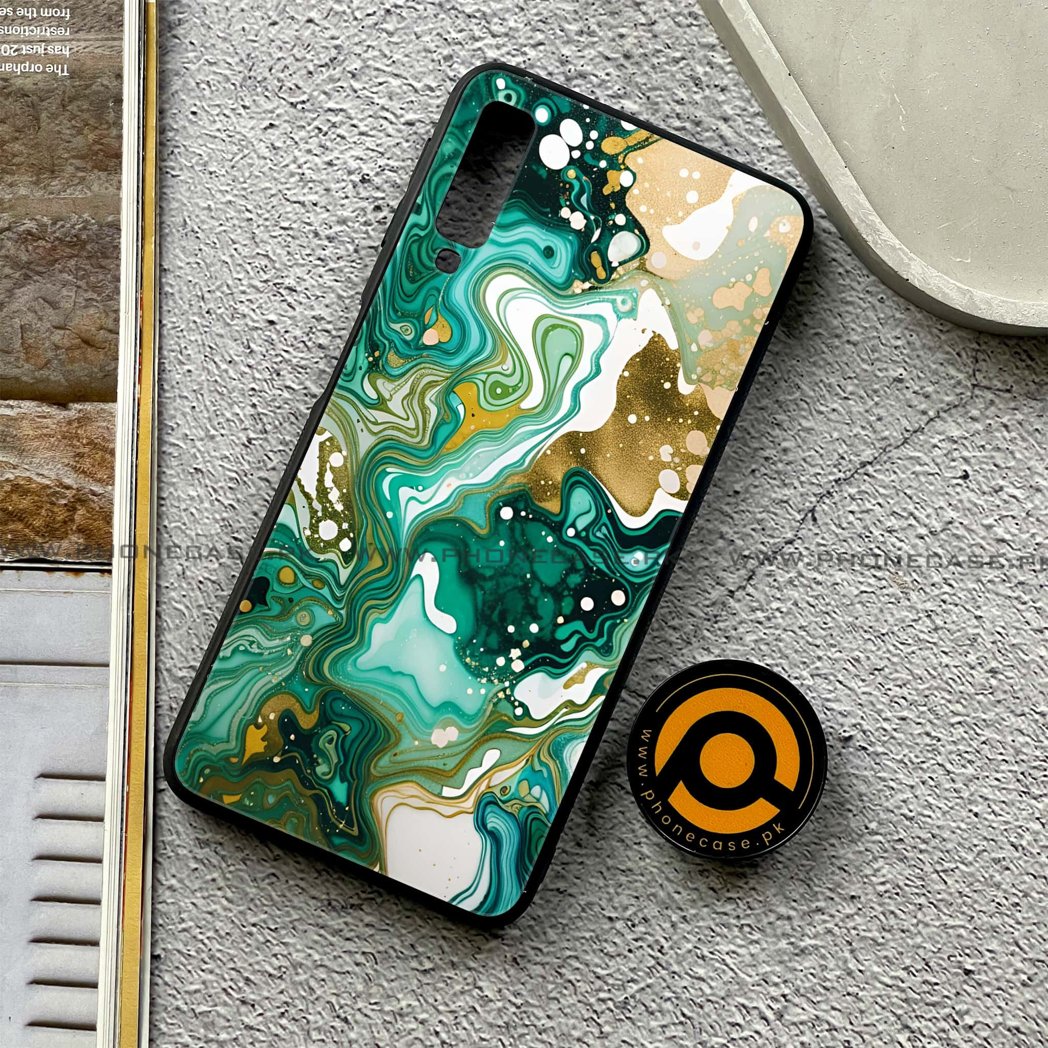 Galaxy A7 2018 - Liquid Marble 2.0 Series - Premium Printed Metal soft Bumper shock Proof Case