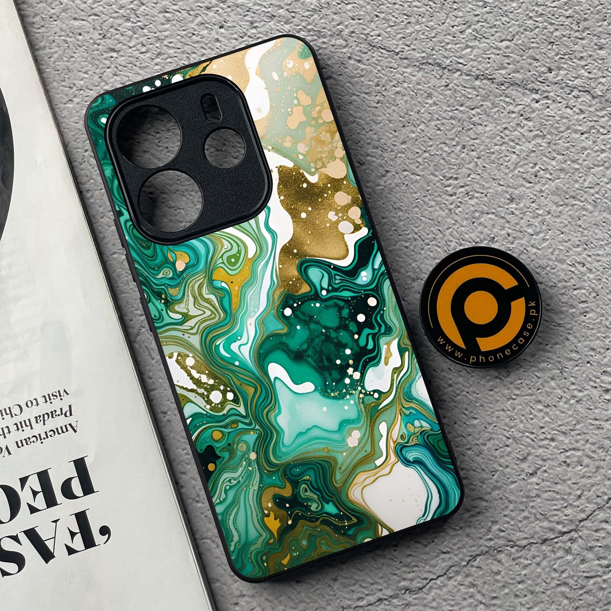 Xiaomi Redmi Note 14 - Liquid Marble 2.0 Series - Premium Printed Glass soft Bumper shock Proof Case