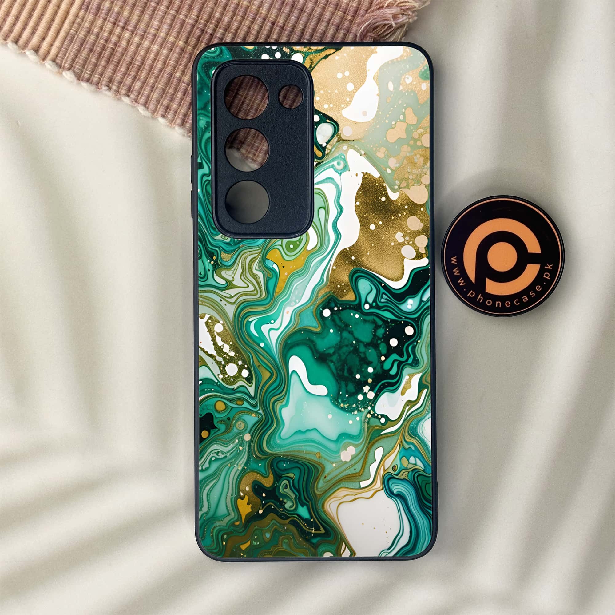 Oppo A5 2025 - Liquid Marble 2.0 Series - Premium Metal Printed soft Bumper shock Proof Case