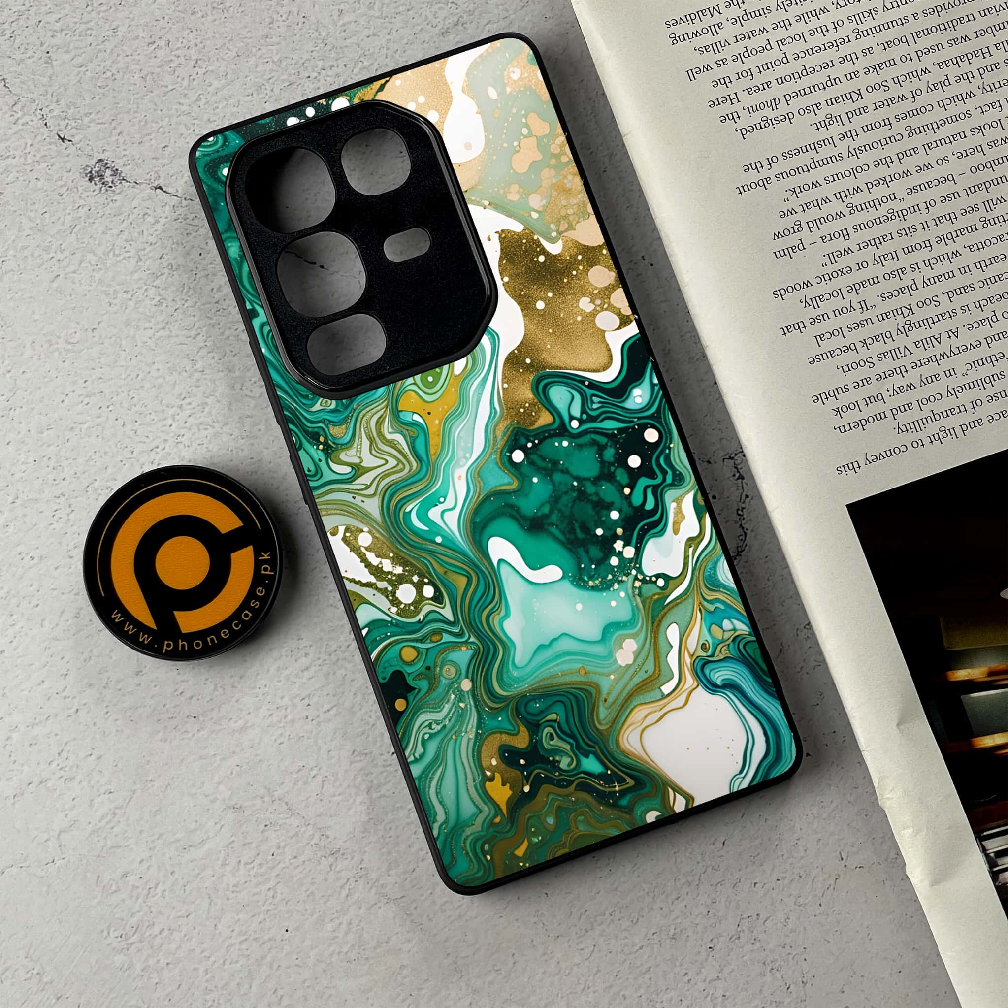 Infinix Note 50 - Liquid Marble 2.0 Series - Premium Metal Printed Soft Bumper Shockproof Case