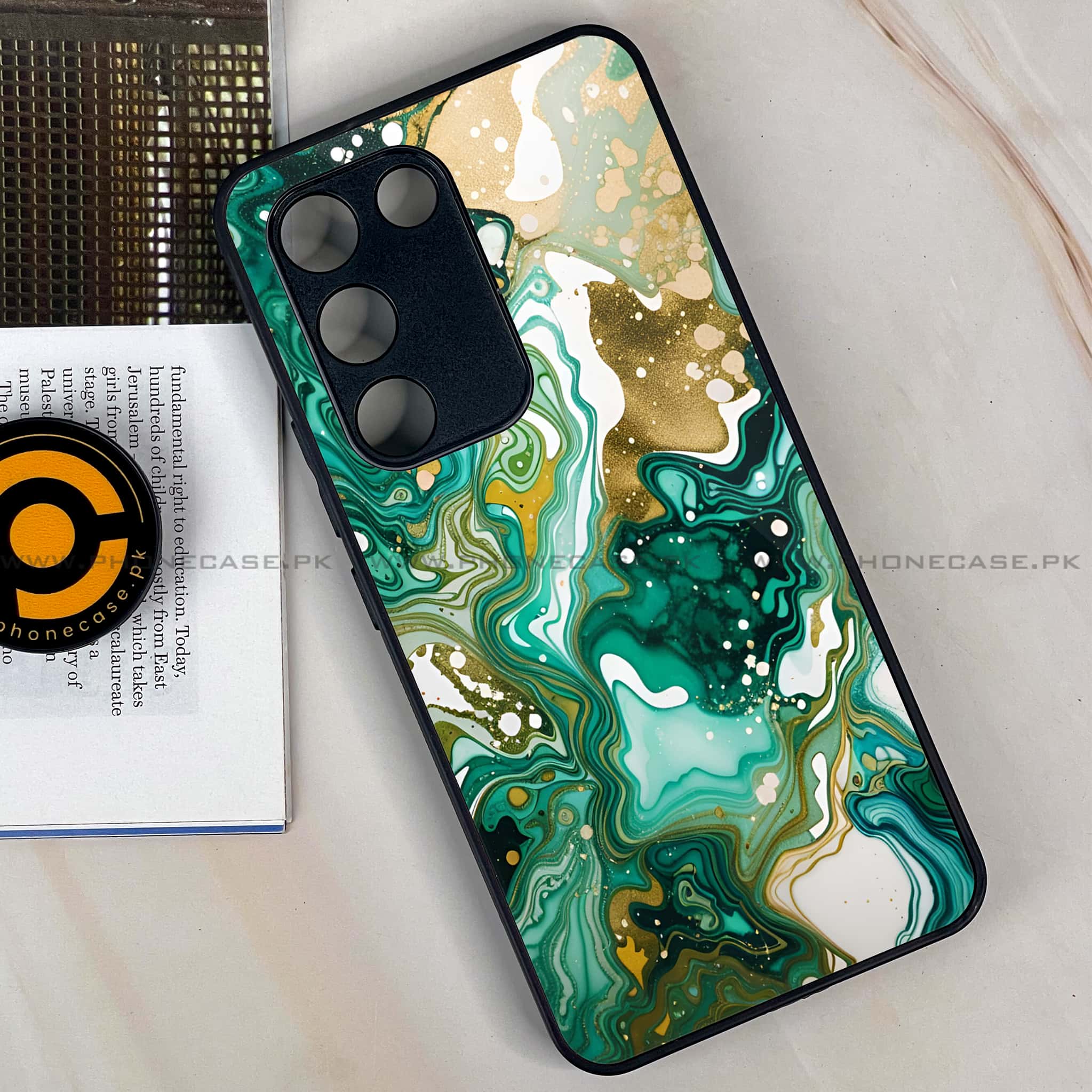 Vivo Y200e - Liquid Marble 2.0 Series - Premium Metal Printed soft Bumper shock Proof Case
