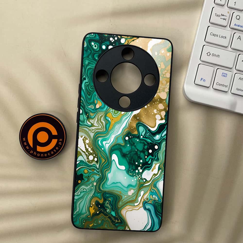 HONOR X9b 5G - Liquid Marble 2.0 Series - Premium Metal  Printed soft Bumper shock Proof Case
