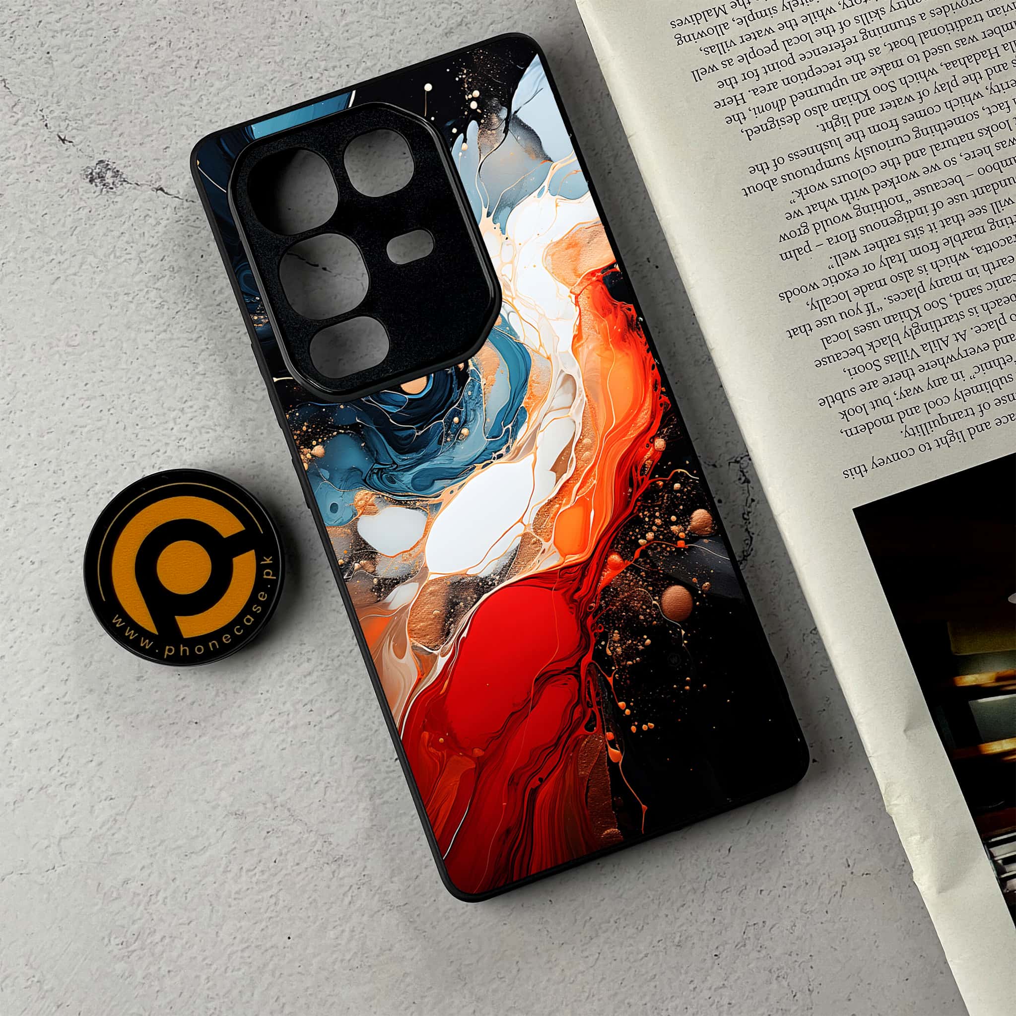 Infinix Note 50 Pro Plus - Liquid Marble 2.0 Series - Premium Metal Printed Soft Bumper Shockproof Case