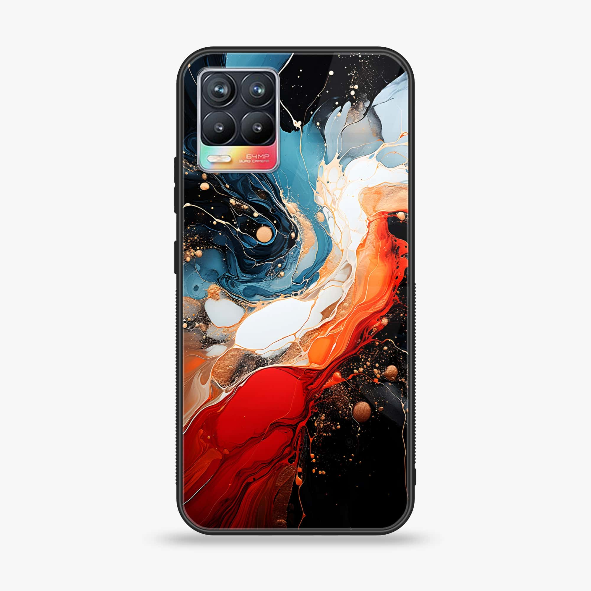 Realme 8 Pro - Liquid Marble 2.0 Series - Premium Printed Glass soft Bumper shock Proof Case