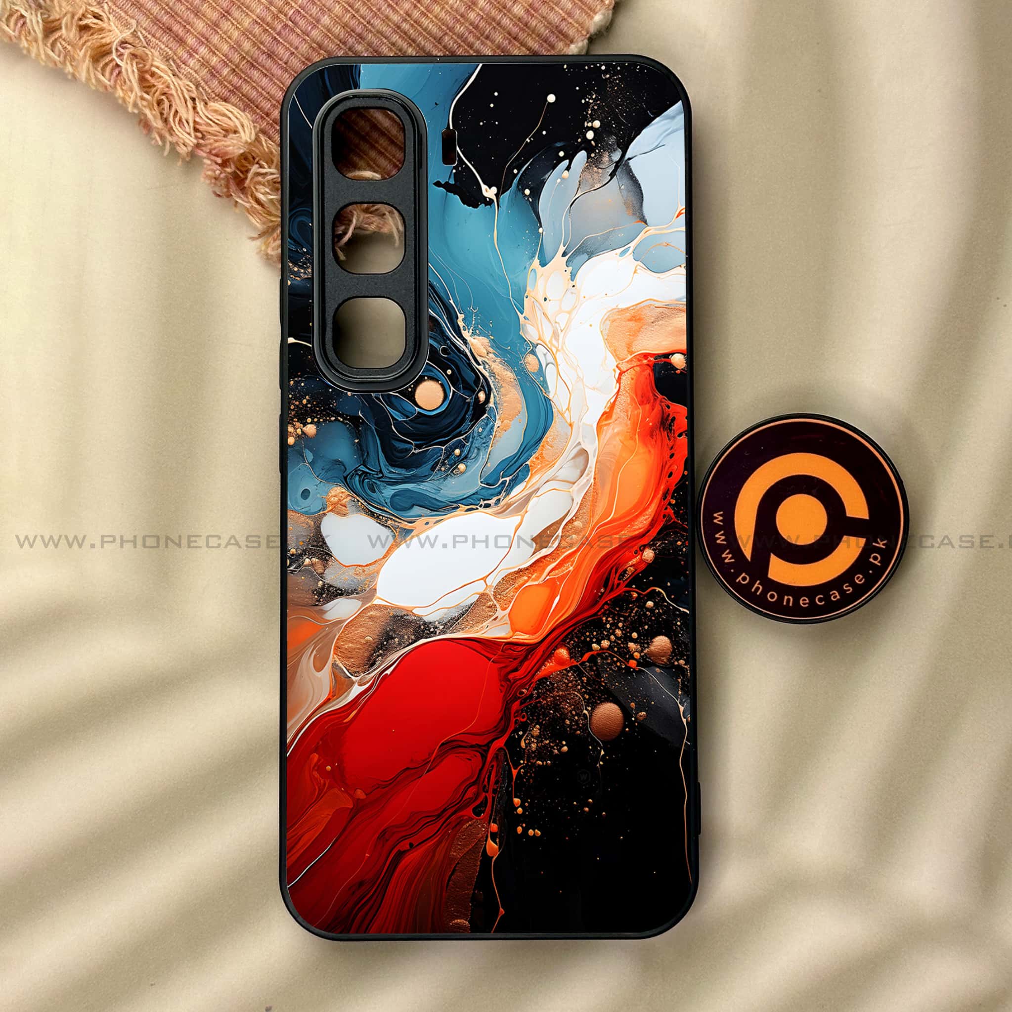 Infinix Hot 60 Pro - Liquid Marble 2.0 Series - Premium Metal Printed soft Bumper shock Proof Case