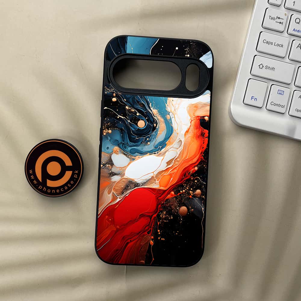 Google Pixel 10  - Liquid Marble 2.0 Series - Premium Metal Printed soft Bumper Shockof Case