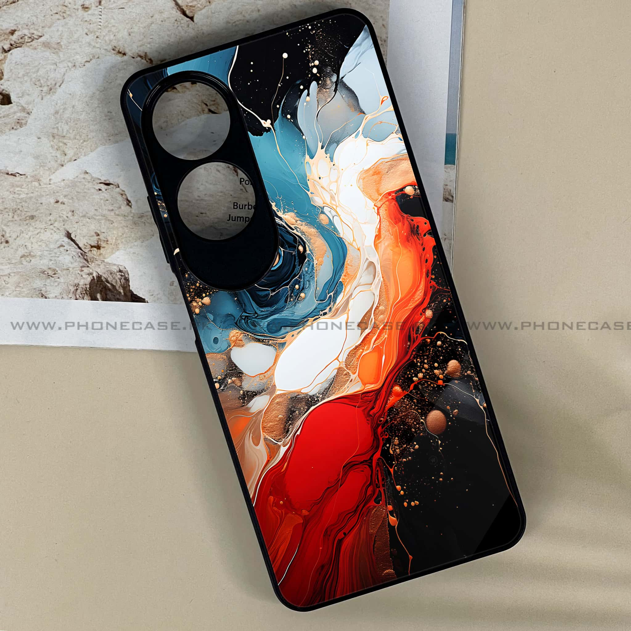 Oppo A60 - Liquid Marble 2.0 Series - Premium Printed Metal soft Bumper shock Proof Case