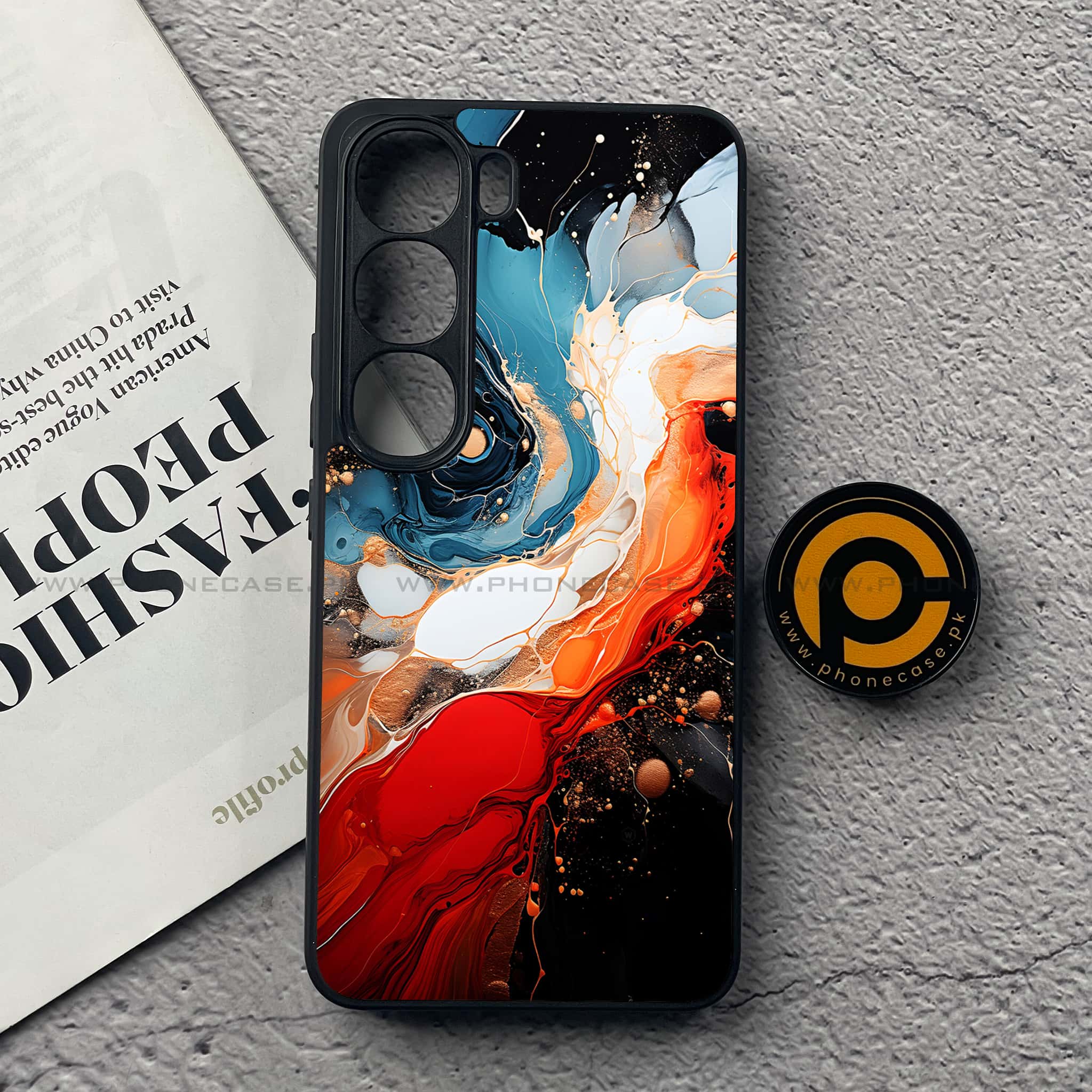 Vivo V40 Lite (IDN) - Liquid Marble 2.0 Series - Premium Metal Printed soft Bumper Shock Proof Case