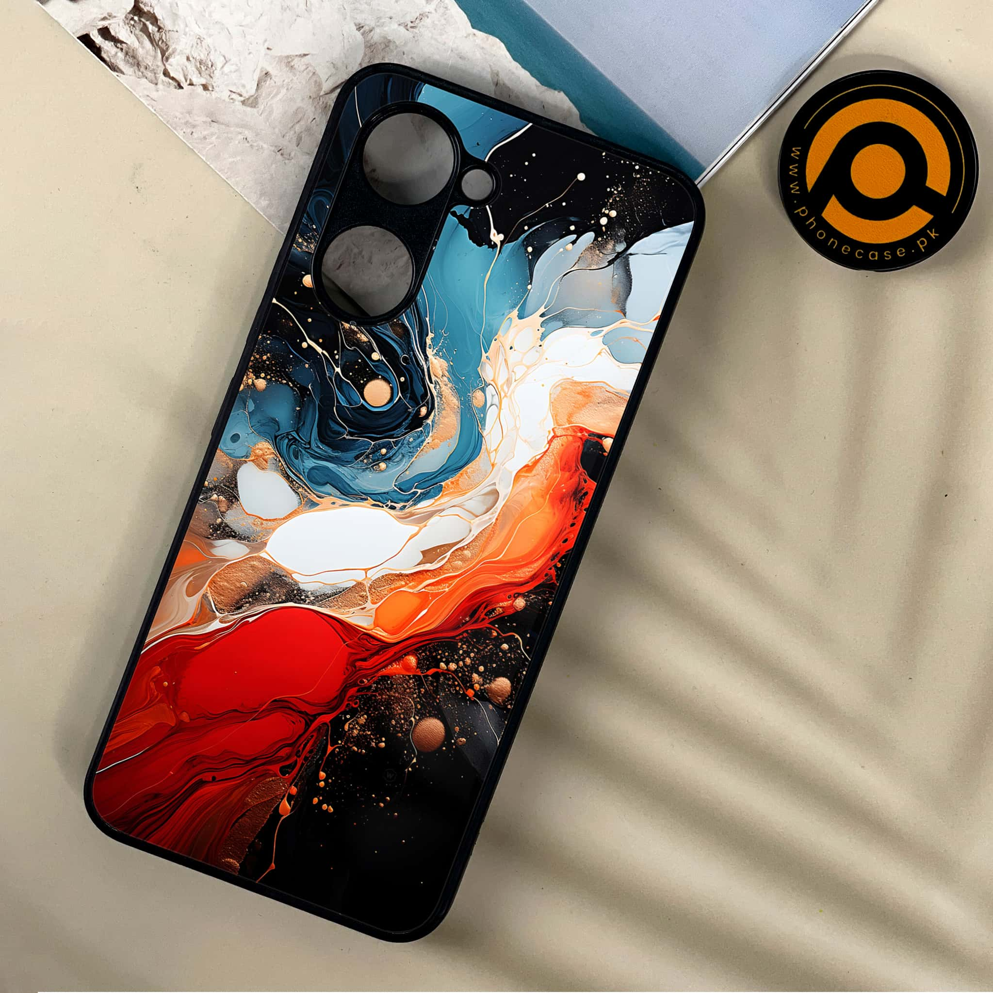 Vivo Y03 - Liquid Marble 2.0 Series - Premium Printed Metal soft Bumper shock Proof Case