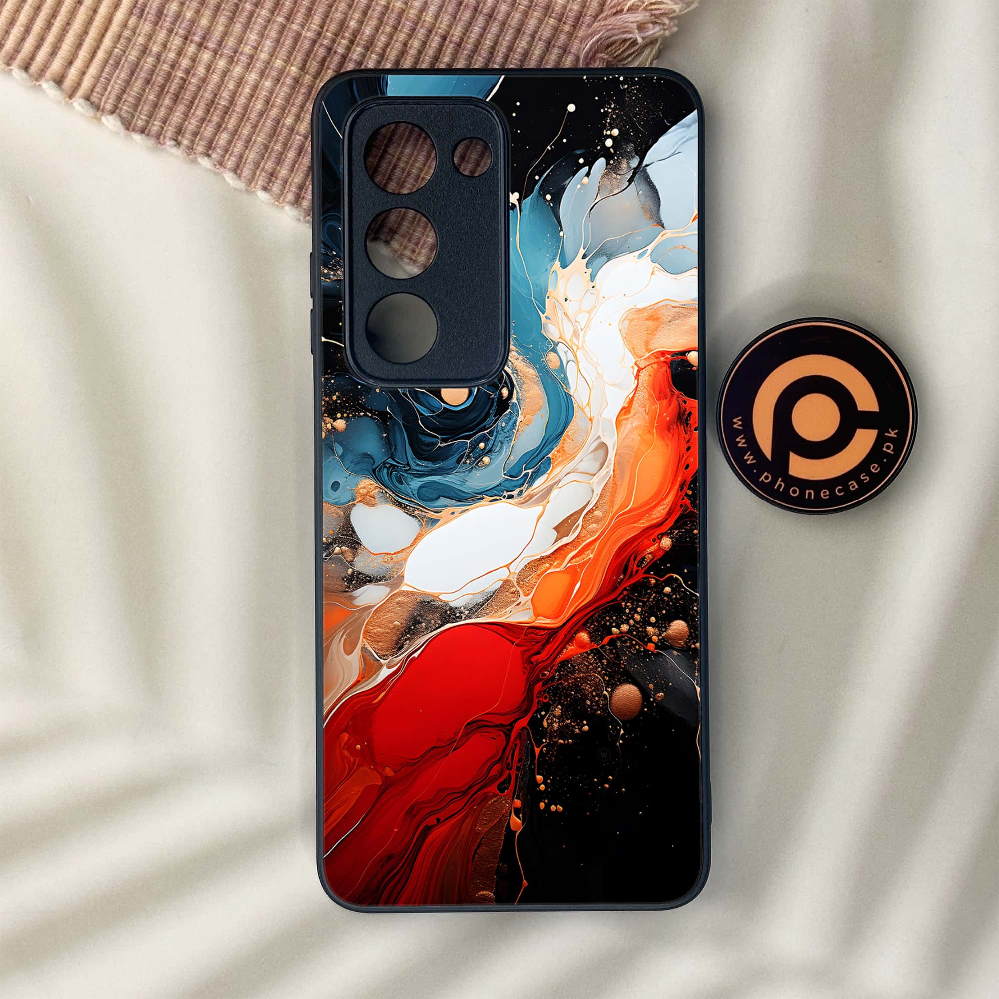 Oppo A5 2025 - Liquid Marble 2.0 Series - Premium Metal Printed soft Bumper shock Proof Case