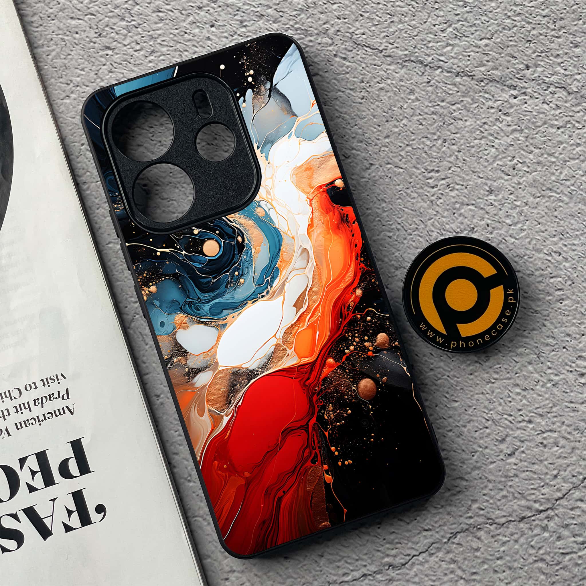 Xiaomi Redmi Note 14 - Liquid Marble 2.0 Series - Premium Printed Glass soft Bumper shock Proof Case