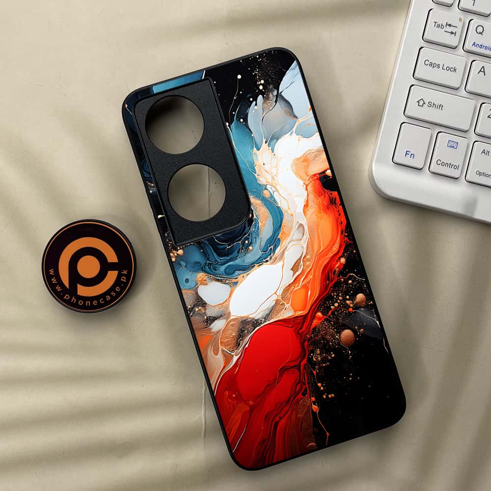 Honor X7b - Liquid Marble 2.0 Series - Premium Metal  Printed soft Bumper shock Proof Case