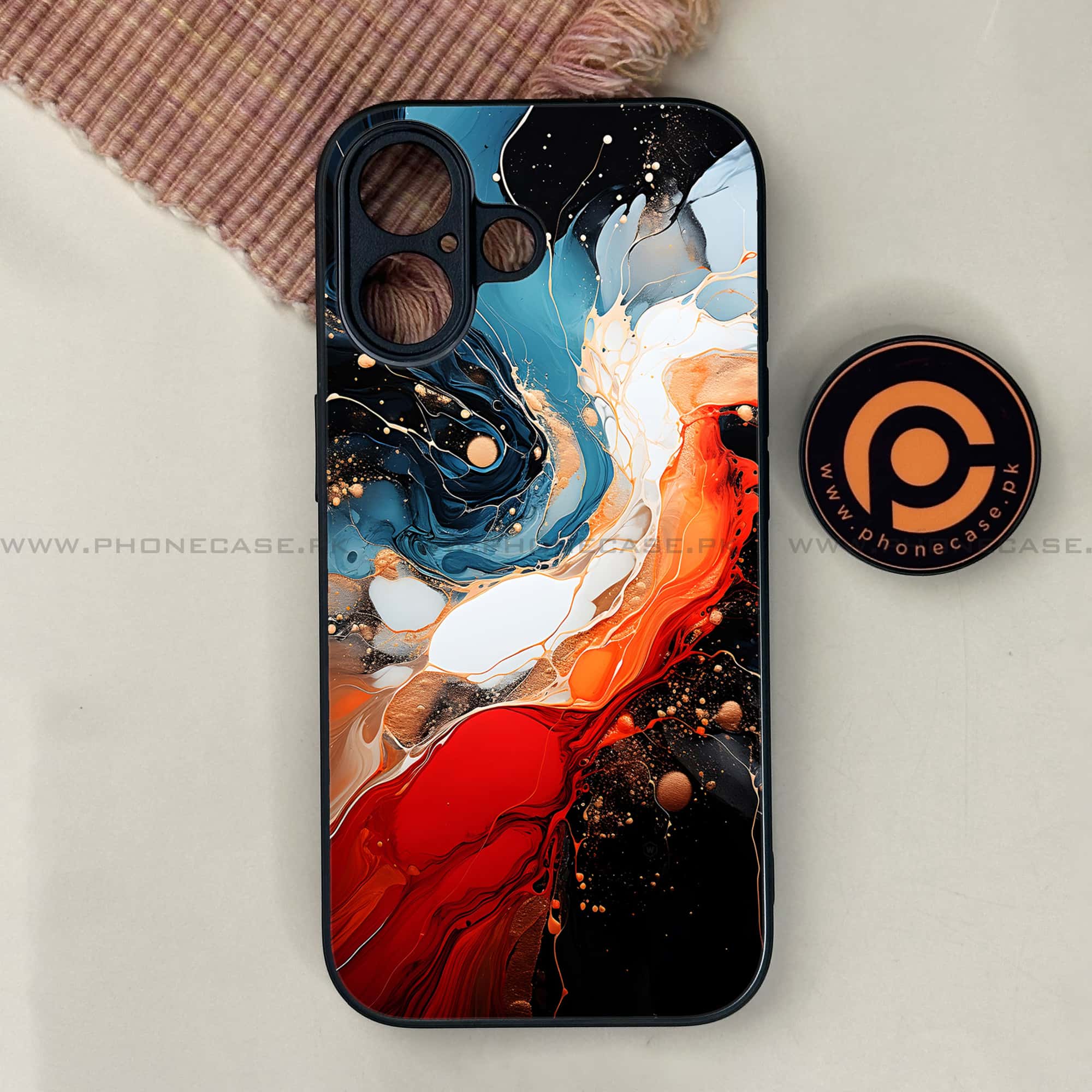 iPhone 17 - Liquid Marble 2.0 Series - Premium Printed Glass soft Bumper shock Proof Case