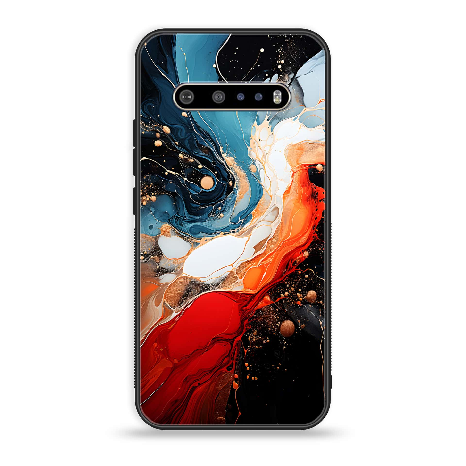 LG V60 Liquid Marble 2.0 Series Premium Printed Glass soft Bumper shock Proof Case