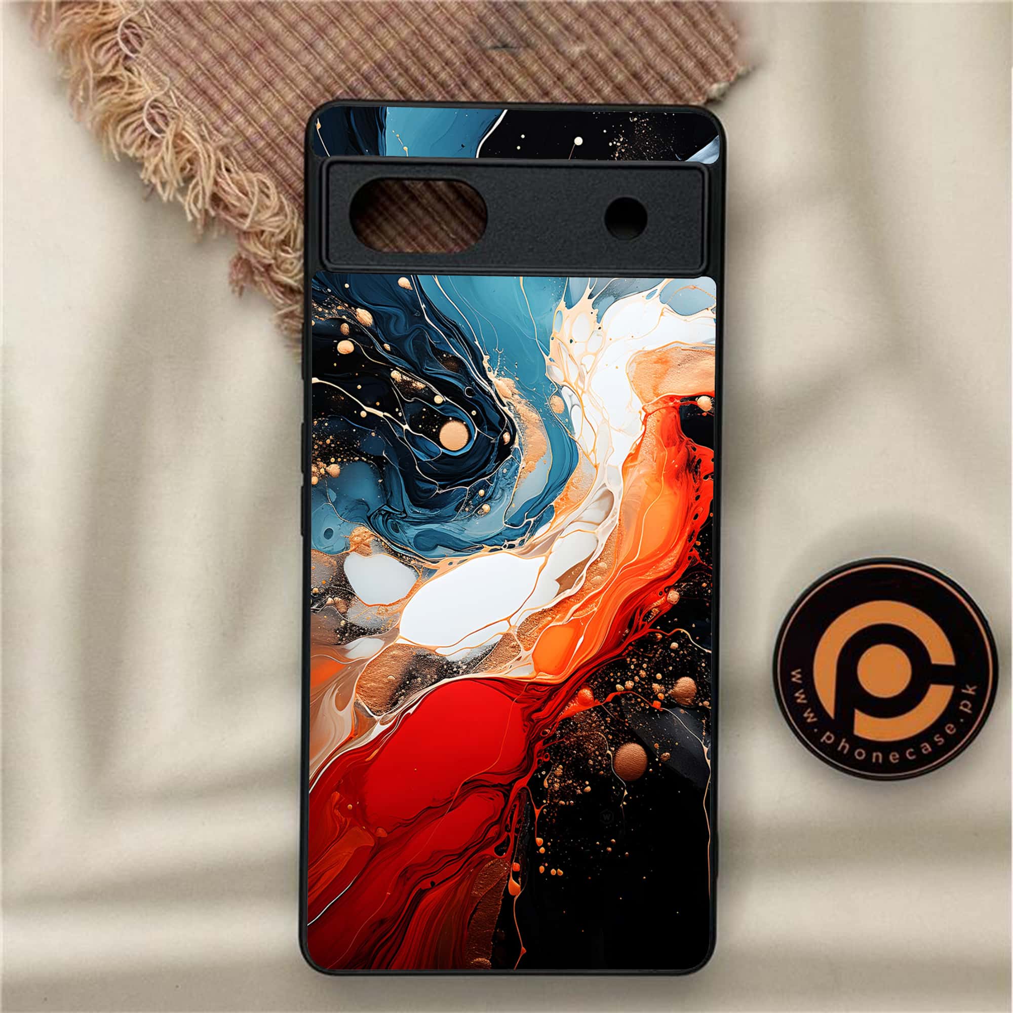 Google Pixel 6A - Liquid Marble 2.0 Series - Premium Metal Printed soft Bumper Shock Proof Case