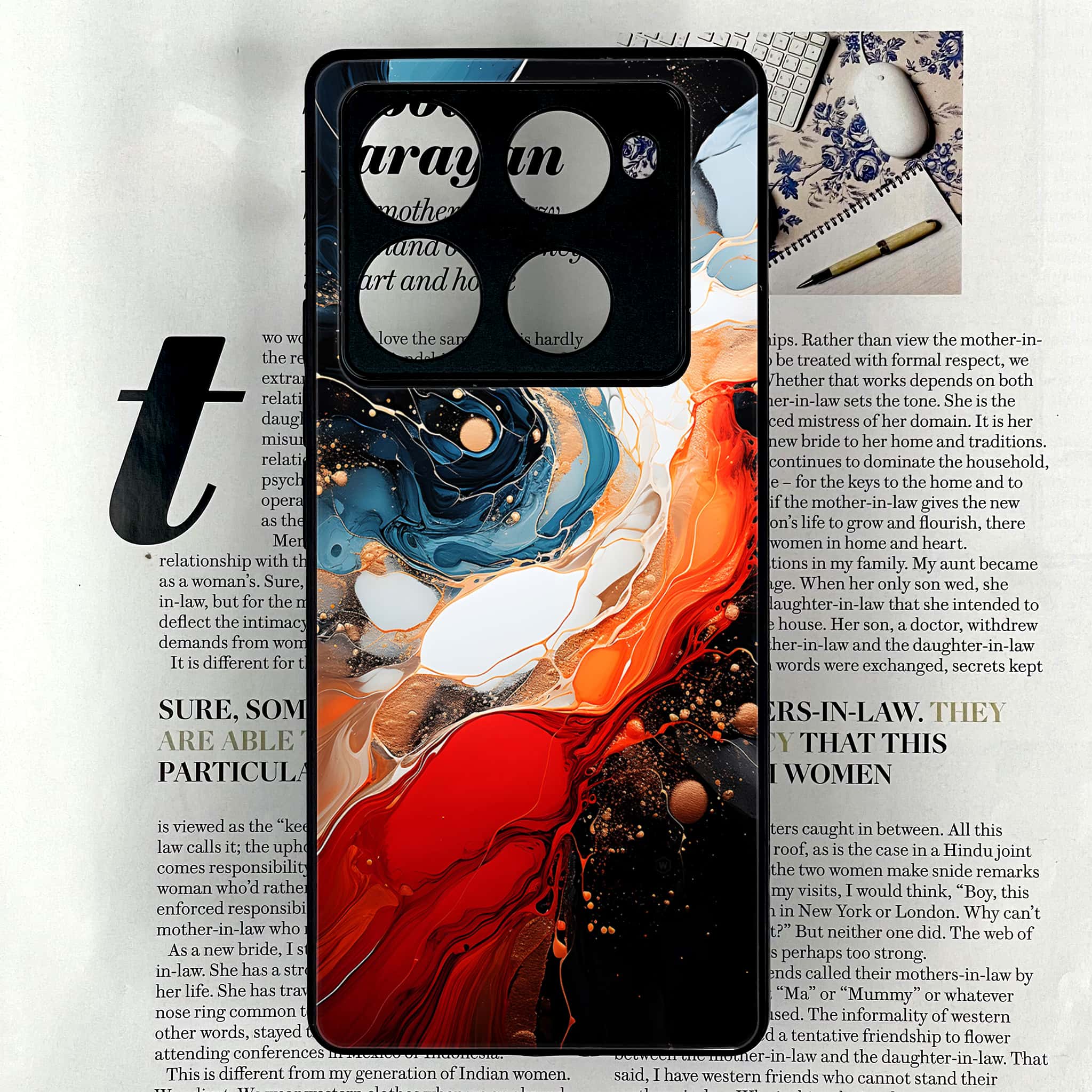 Infinix Note 40 Pro Plus - Liquid Marble 2.0 Series - Premium Metal Printed soft Bumper shock Proof Case