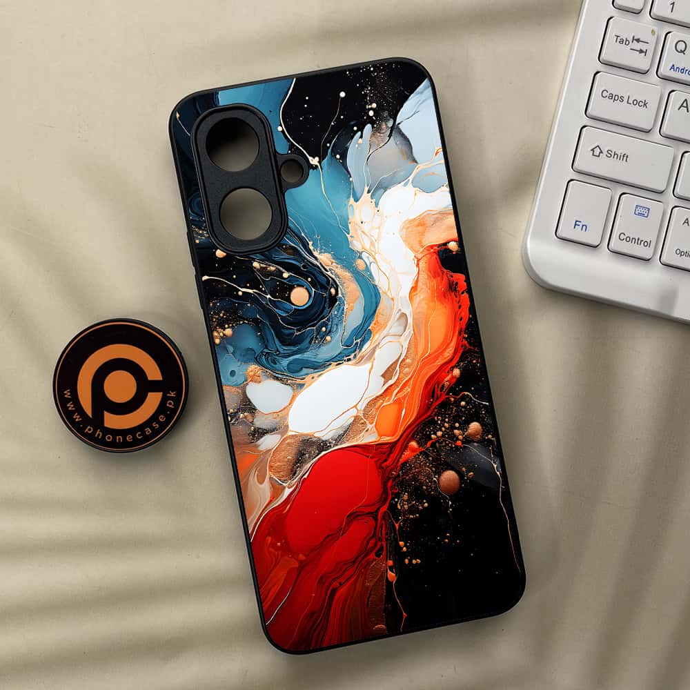 Tecno Spark Go 2 - Liquid Marble 2.0 Series - Premium Metal Printed soft Bumper Shock Proof Case
