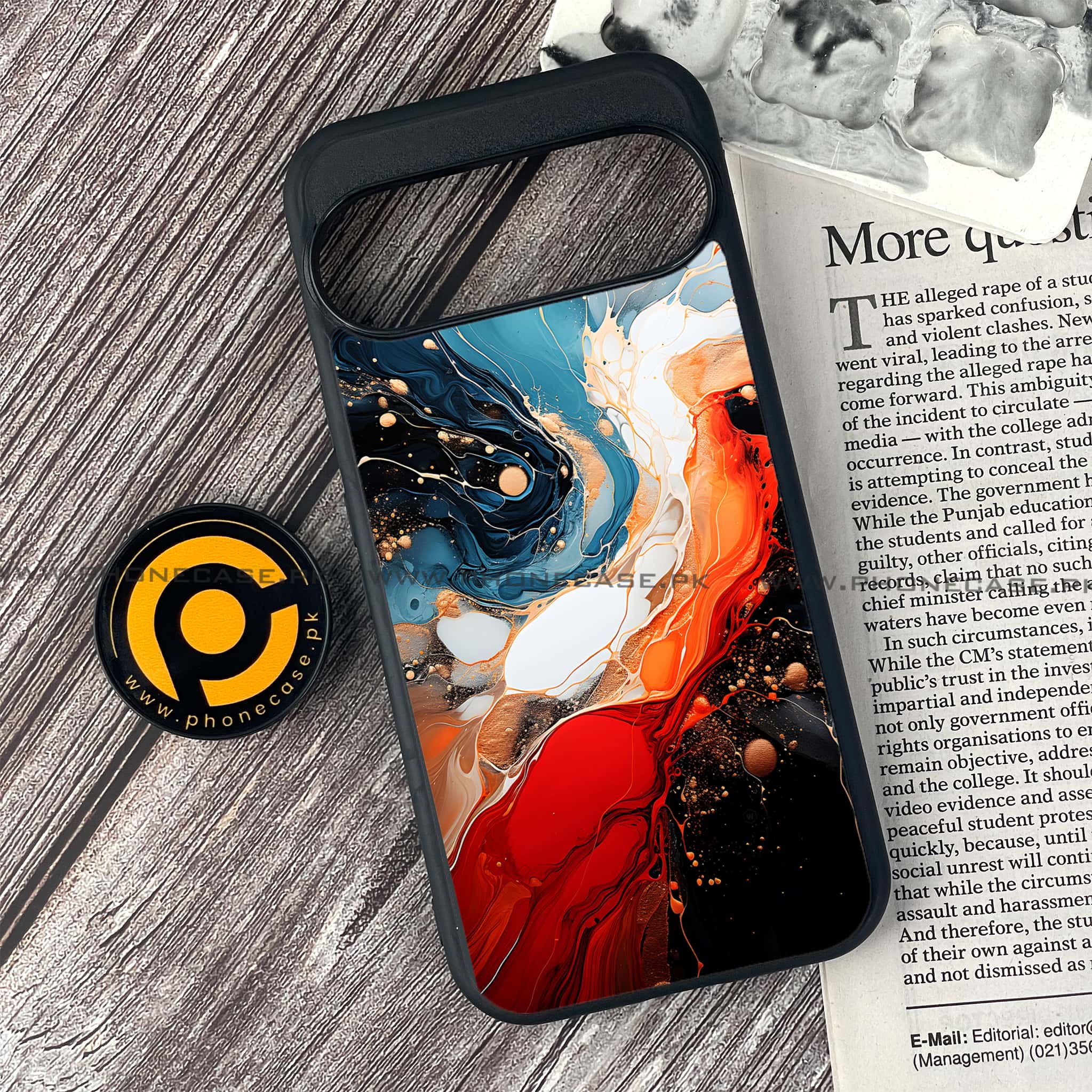 Google Pixel 9 - Liquid Marble 2.0 Series - Premium Metal Printed soft Bumper Shock Proof Case