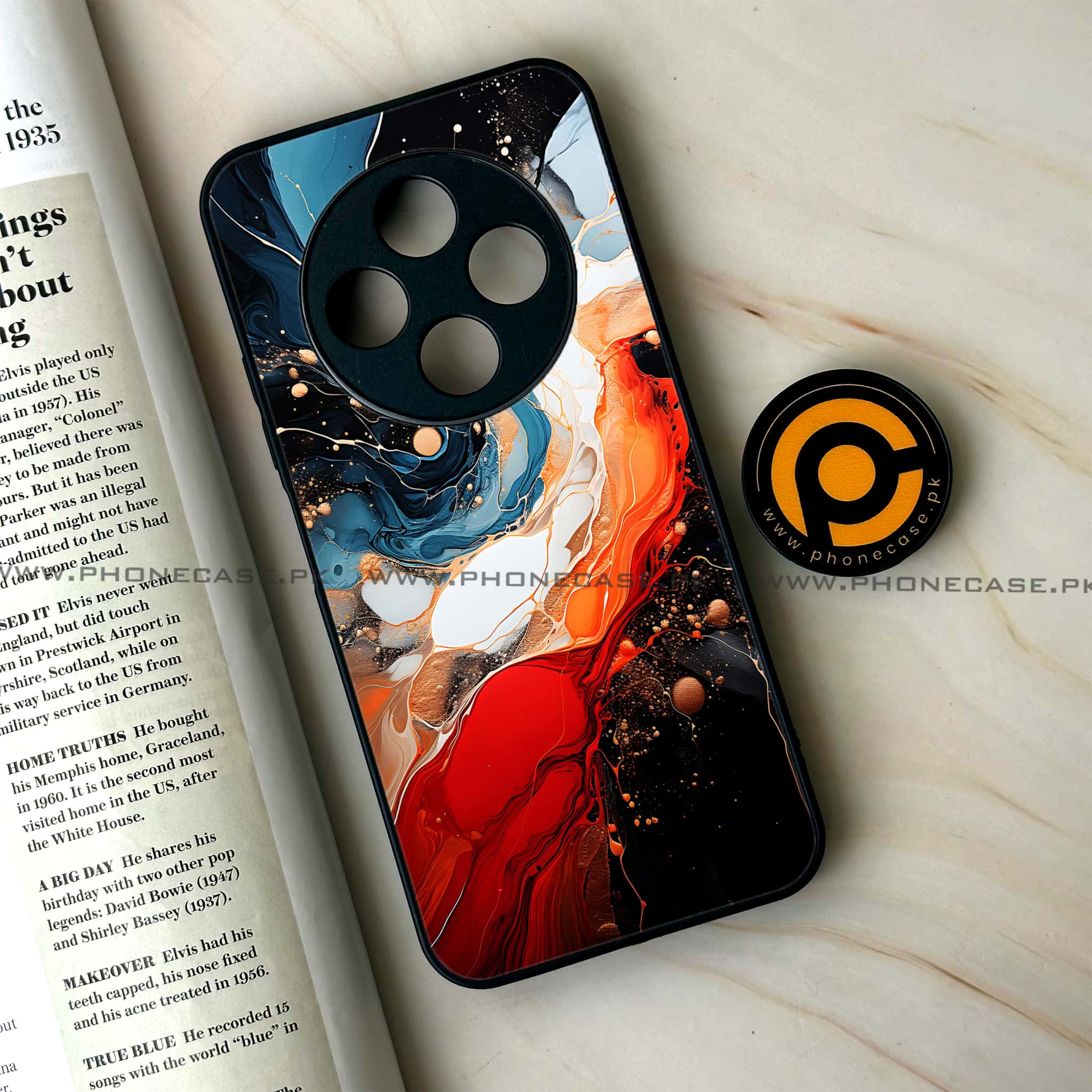 Oppo F27 Pro - Liquid Marble 2.0 Series - Premium Metal Printed soft Bumper Shock Proof Case
