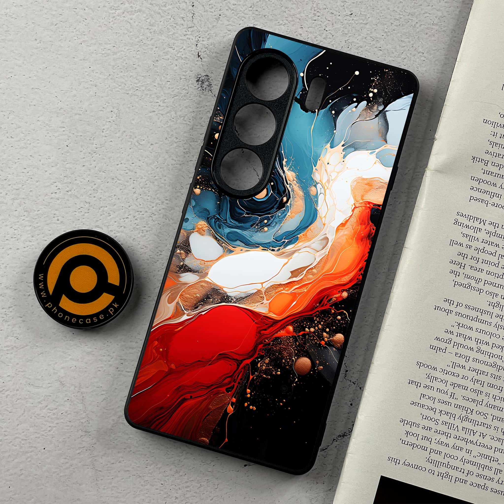 Tecno Camon 40 - Liquid Marble 2.0 Series - Premium Metal Printed Soft Bumper Shockproof Case