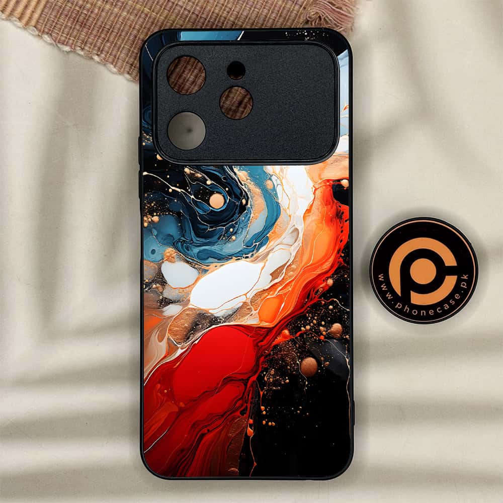 Tecno Spark 40 - Liquid Marble 2.0 Series - Premium Metal Printed soft Bumper shock Proof Case
