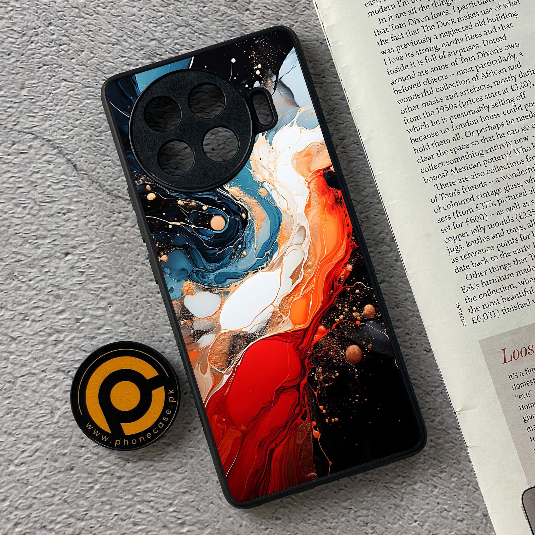 Tecno Spark 20 pro plus - Liquid Marble 2.0 Series - Premium Printed Glass soft Bumper shock Proof Case
