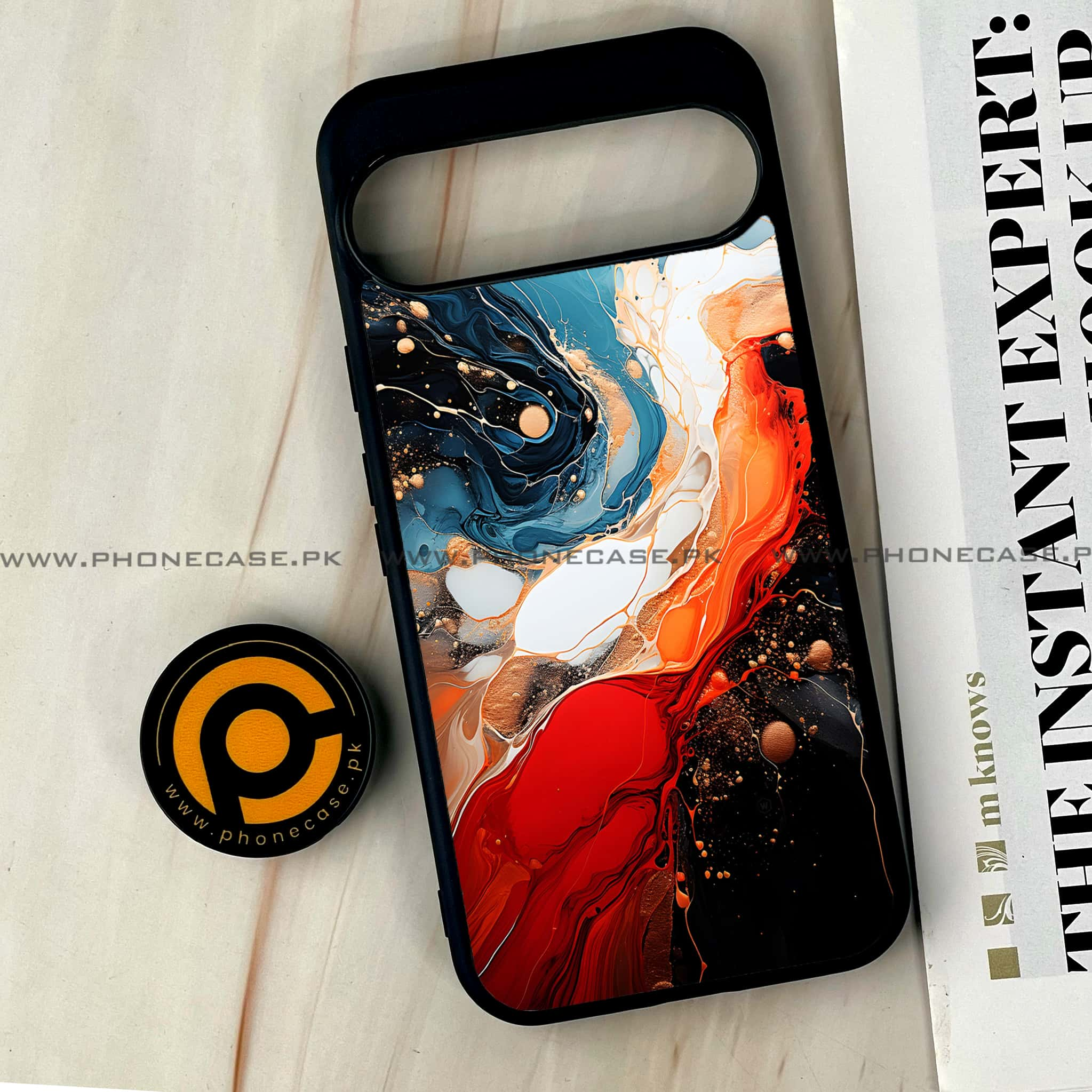 Google Pixel 9 Pro XL - Liquid Marble 2.0 Series - Premium Printed Glass soft Bumper shock Proof Case