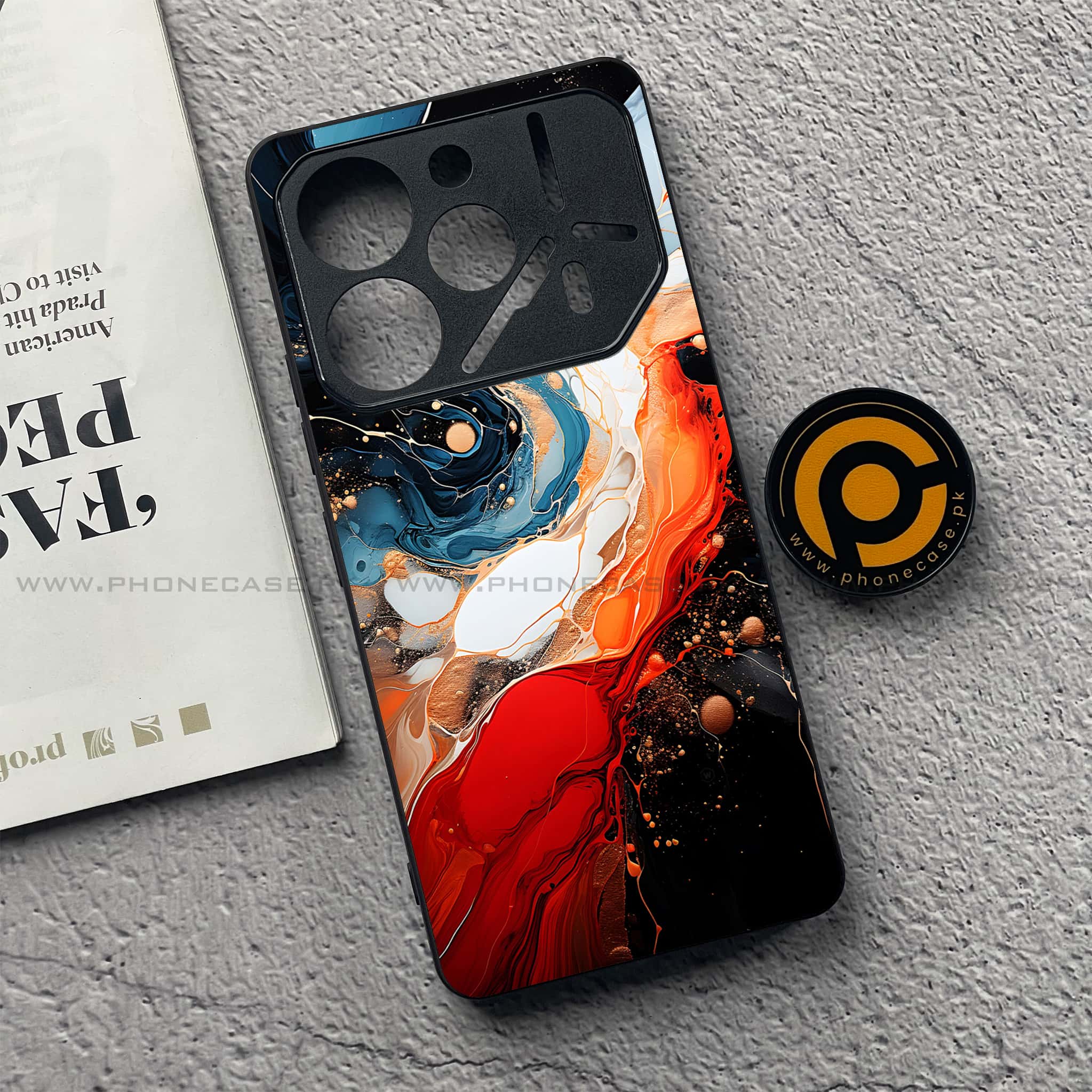 Tecno Pova 6 Pro - Liquid Marble 2.0 Series - Premium Printed Glass soft Bumper shock Proof Case