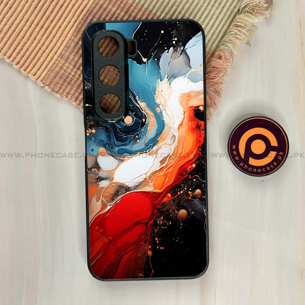 Infinix Hot 60i - Liquid Marble 2.0 Series - Premium Metal Printed soft Bumper shock Proof Case