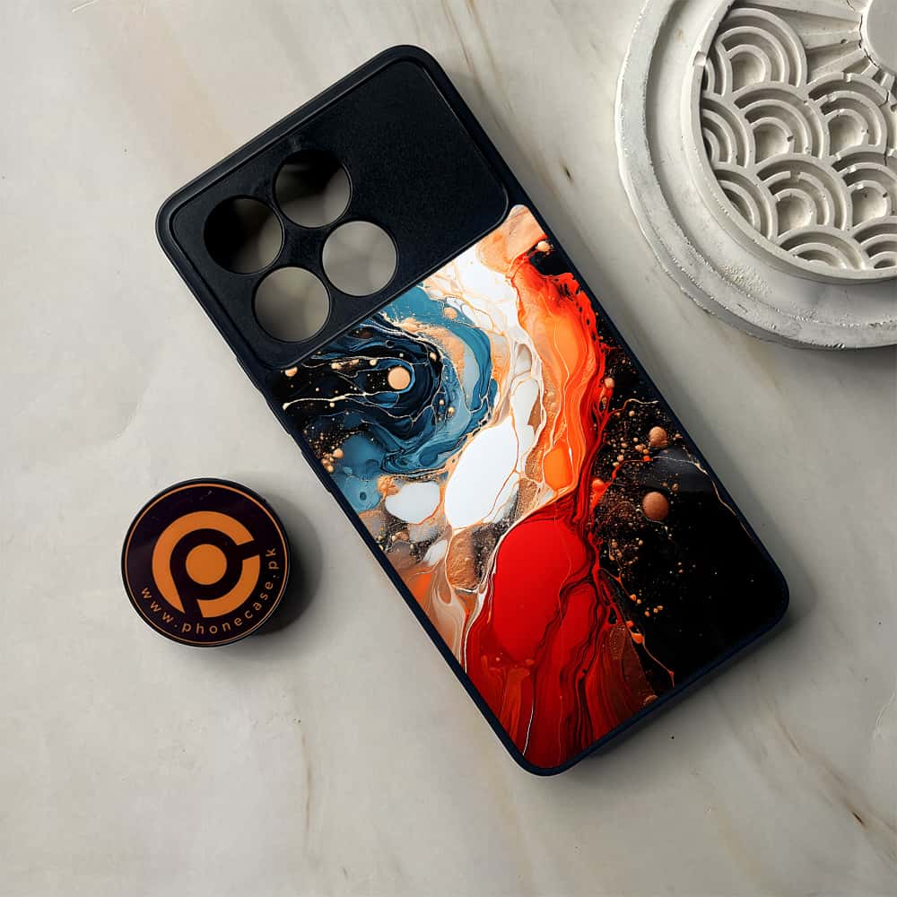 Xiaomi Poco F6 Pro - Liquid Marble 2.0 Series - Premium Metal Printed soft Bumper shock Proof Case