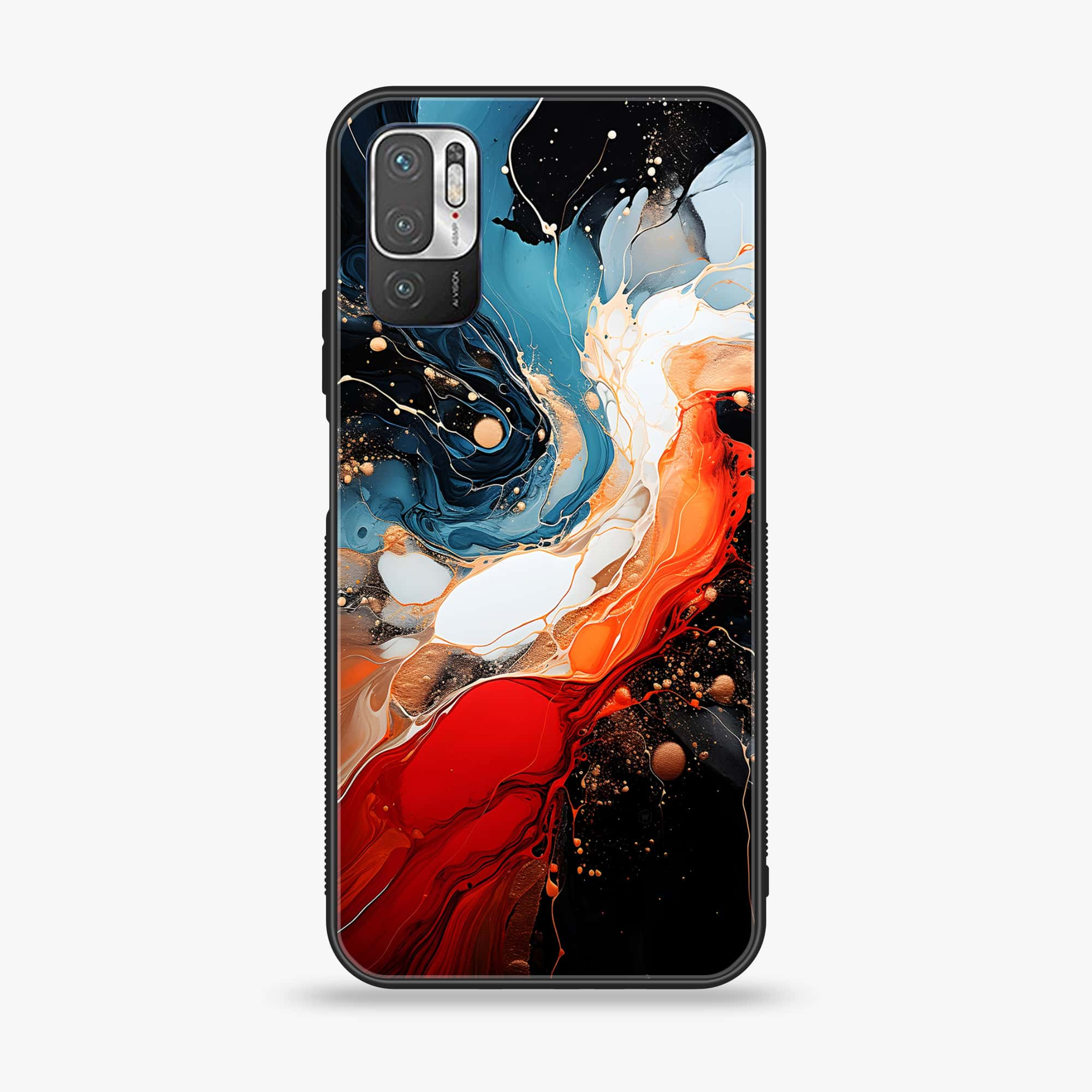 Xiaomi Redmi Note 10 5G - Liquid Marble 2.0 Series - Premium Printed Glass soft Bumper shock Proof Case