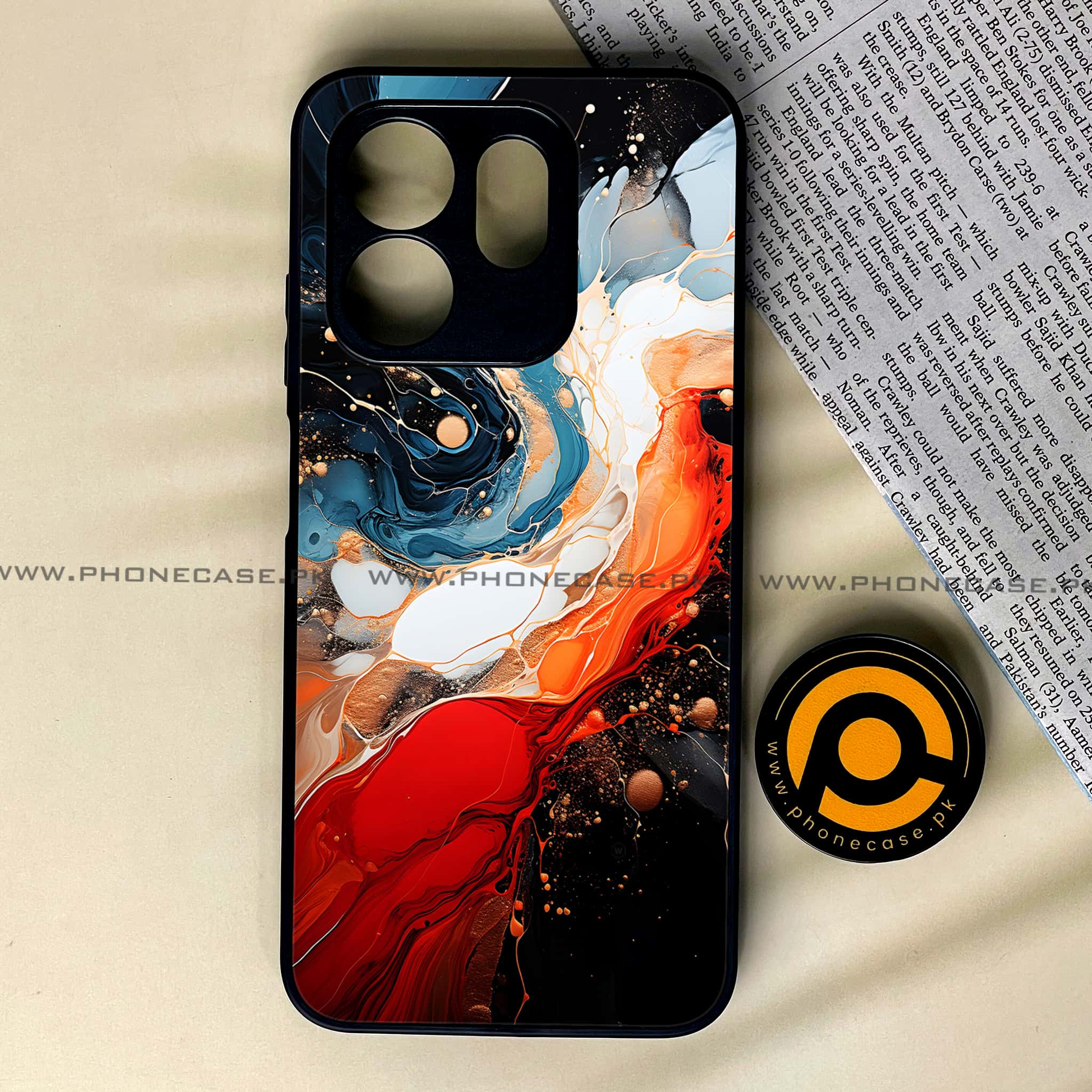 Infinix Hot 50i - Liquid Marble 2.0 Series - Premium Metal Printed soft Bumper shock Proof Case