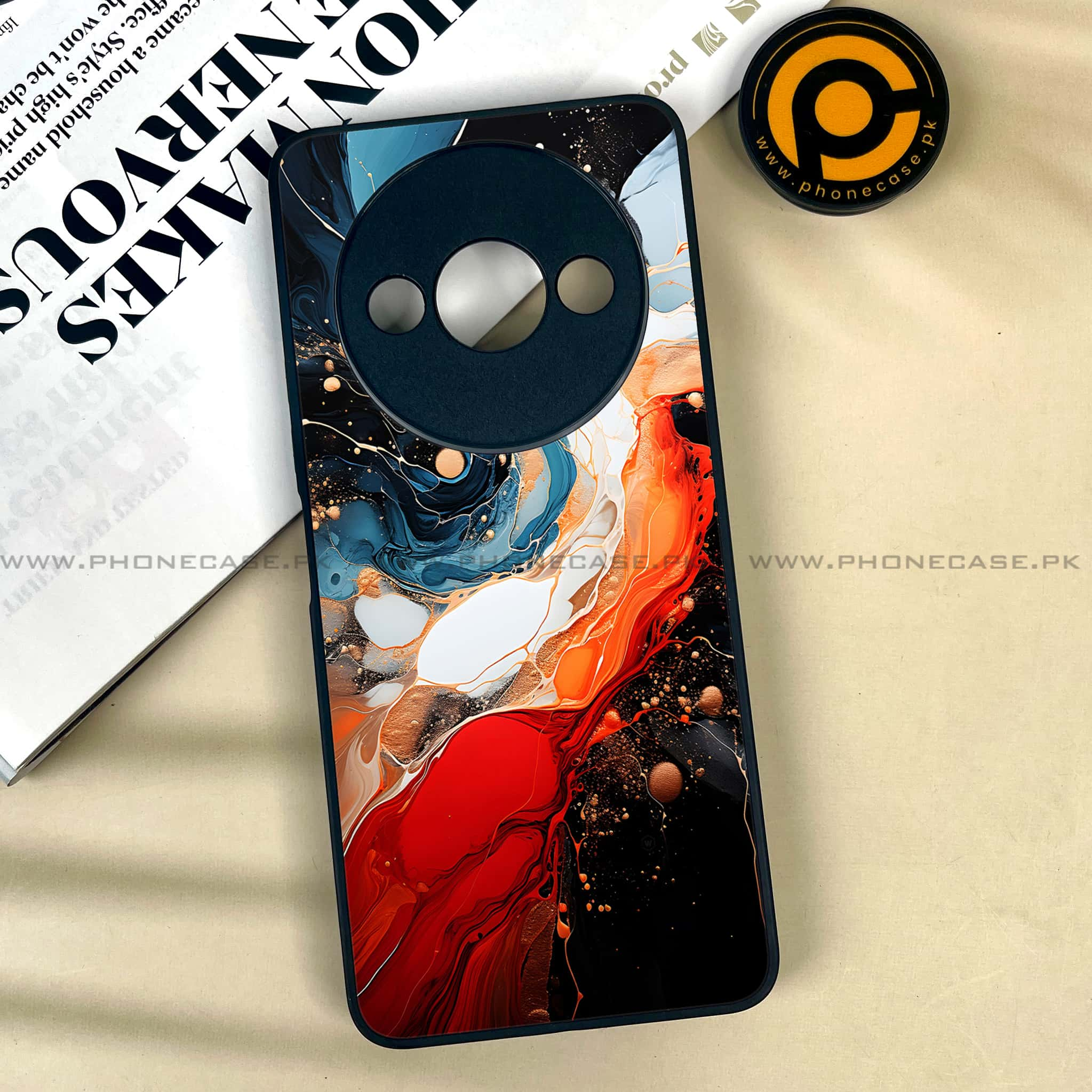 Xiaomi Redmi A3x - Liquid Marble 2.0 Series - Premium Printed Metal soft Bumper shock Proof Case