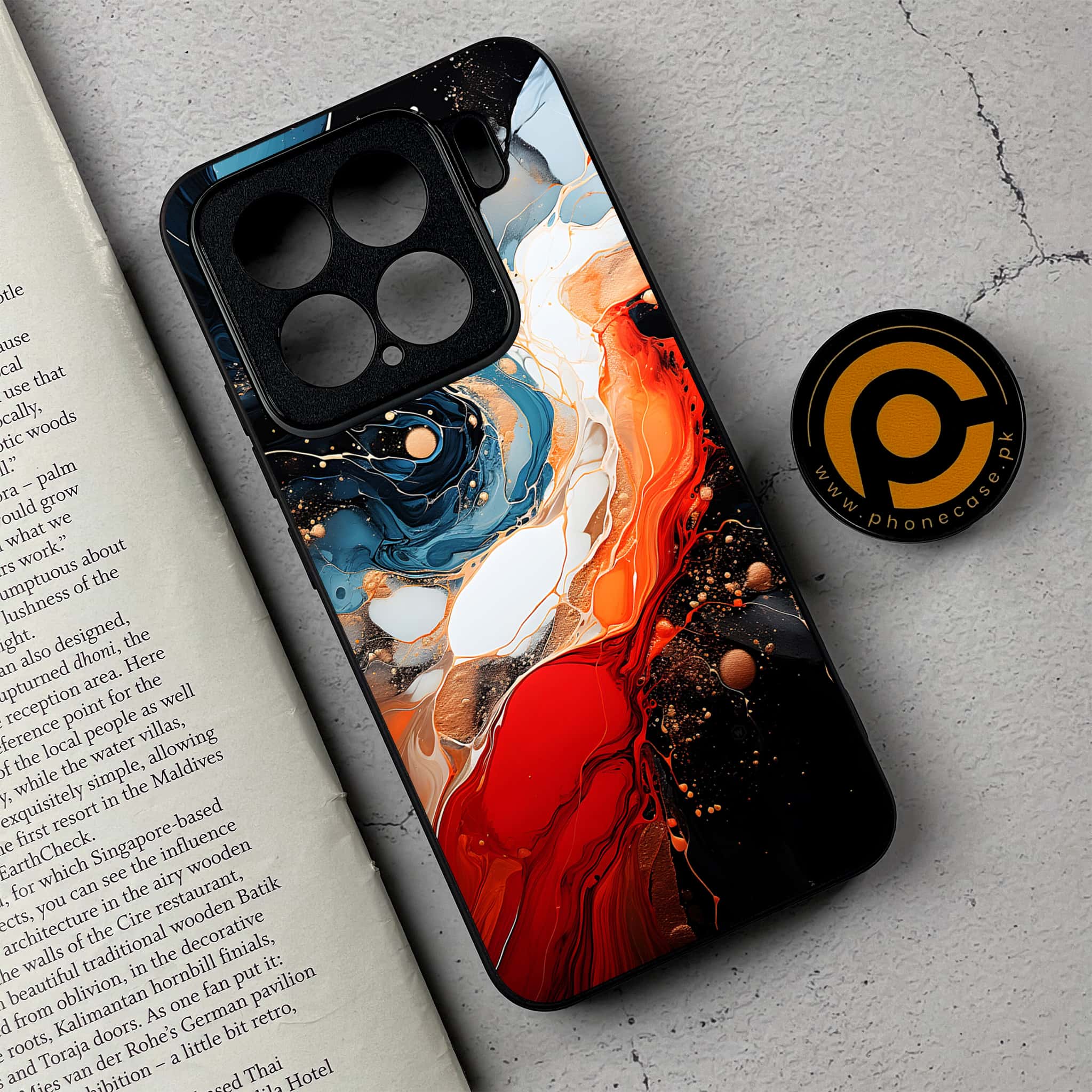 Xiaomi 15 - Liquid Marble 2.0 Series - Premium Metal Printed soft Bumper shock Proof Case