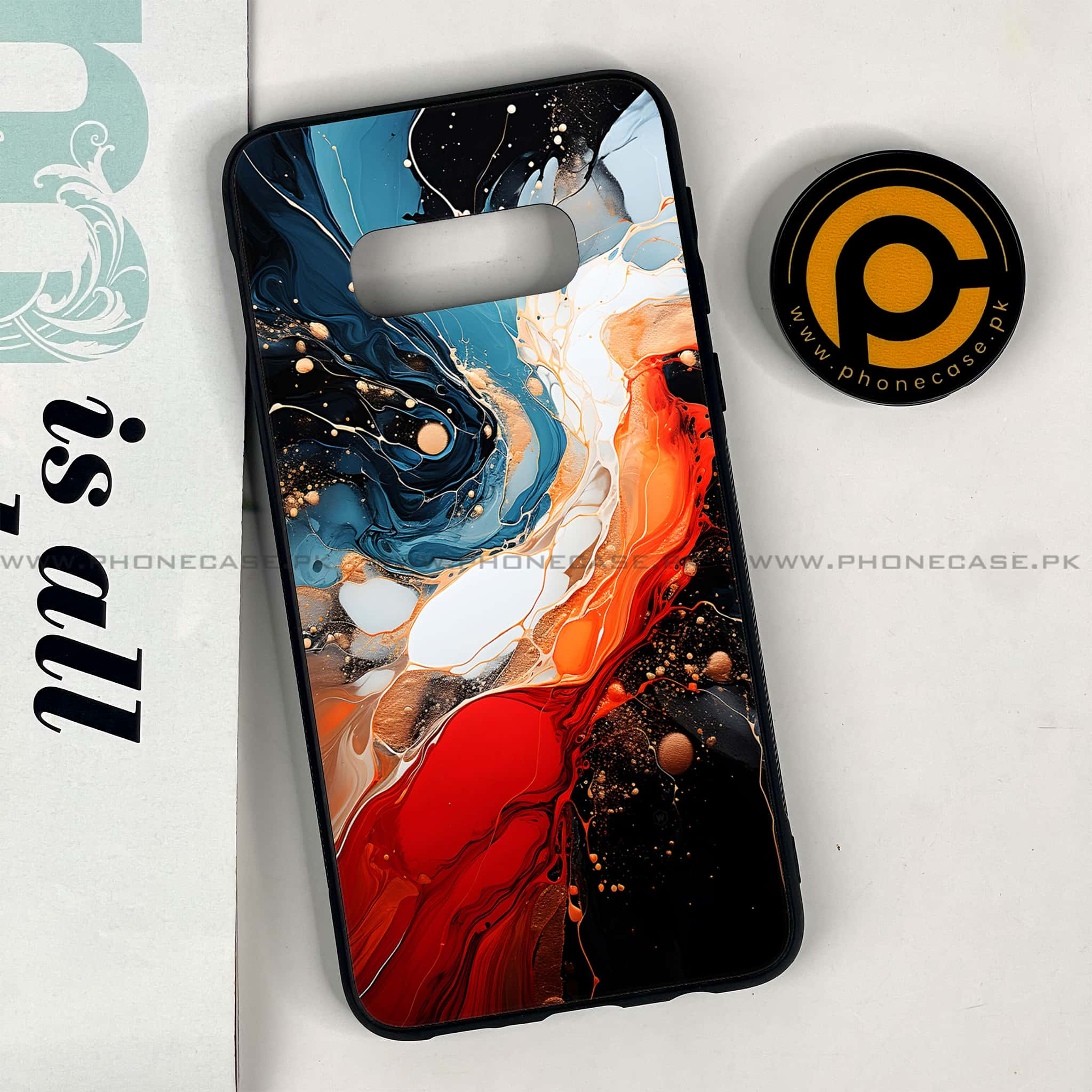 Galaxy S10e - Liquid Marble 2.0 Series - Premium Printed Glass soft Bumper shock Proof Case