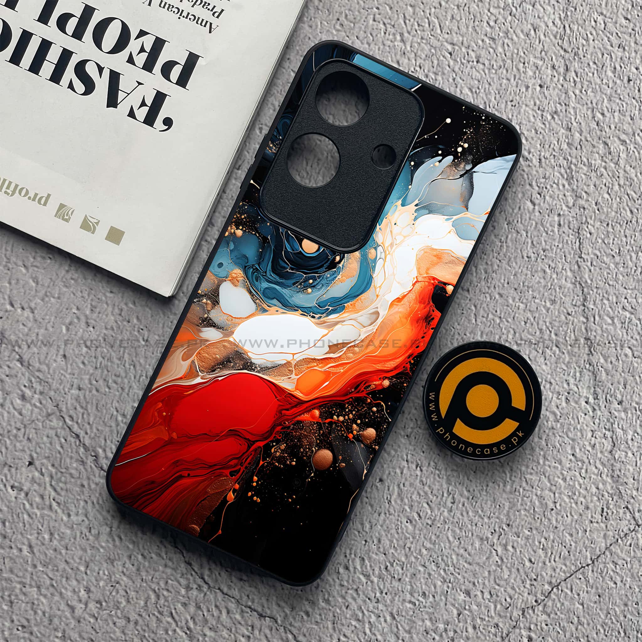 Realme Note 60x - Liquid Marble 2.0 Series - Premium Metal  Printed soft Bumper shock Proof Case