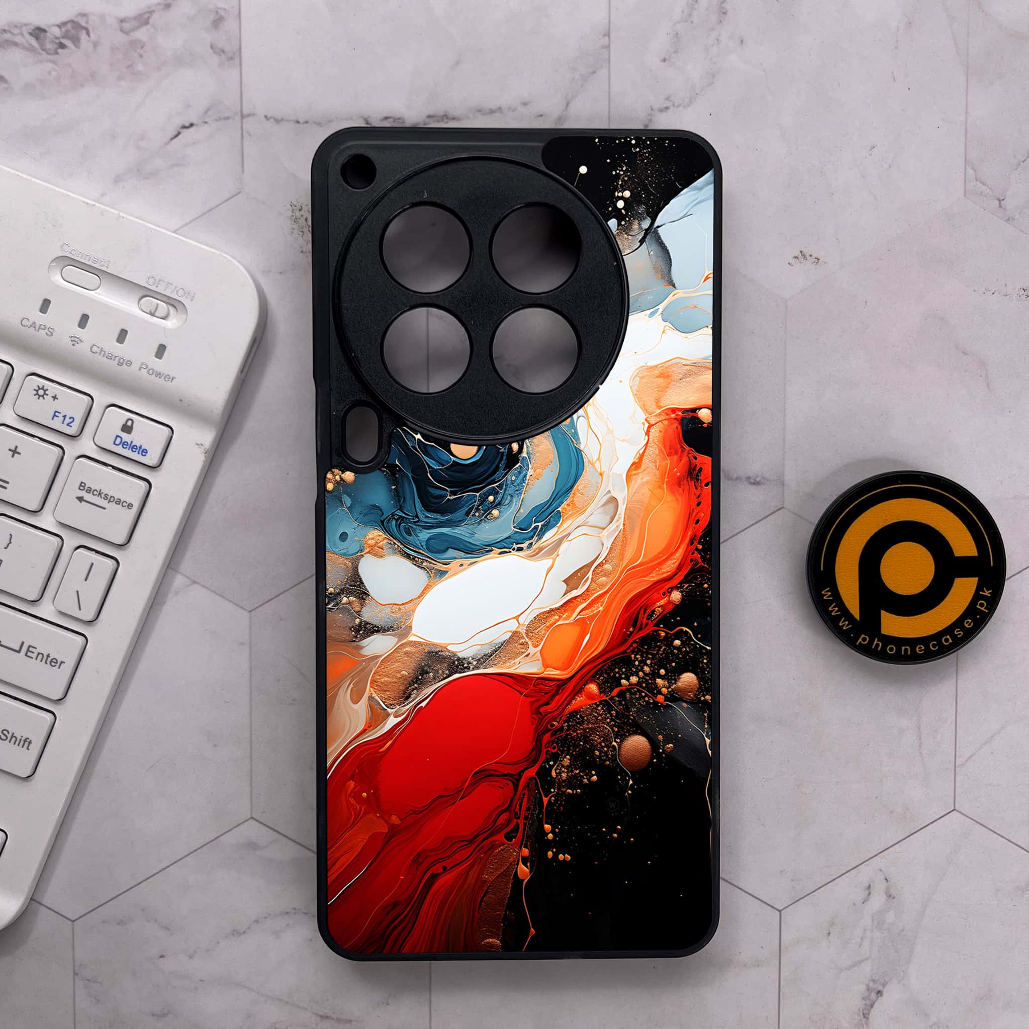 Tecno Camon 30 Premier - Liquid Marble 2.0 Series - Premium Metal Printed soft Bumper shock Proof Case