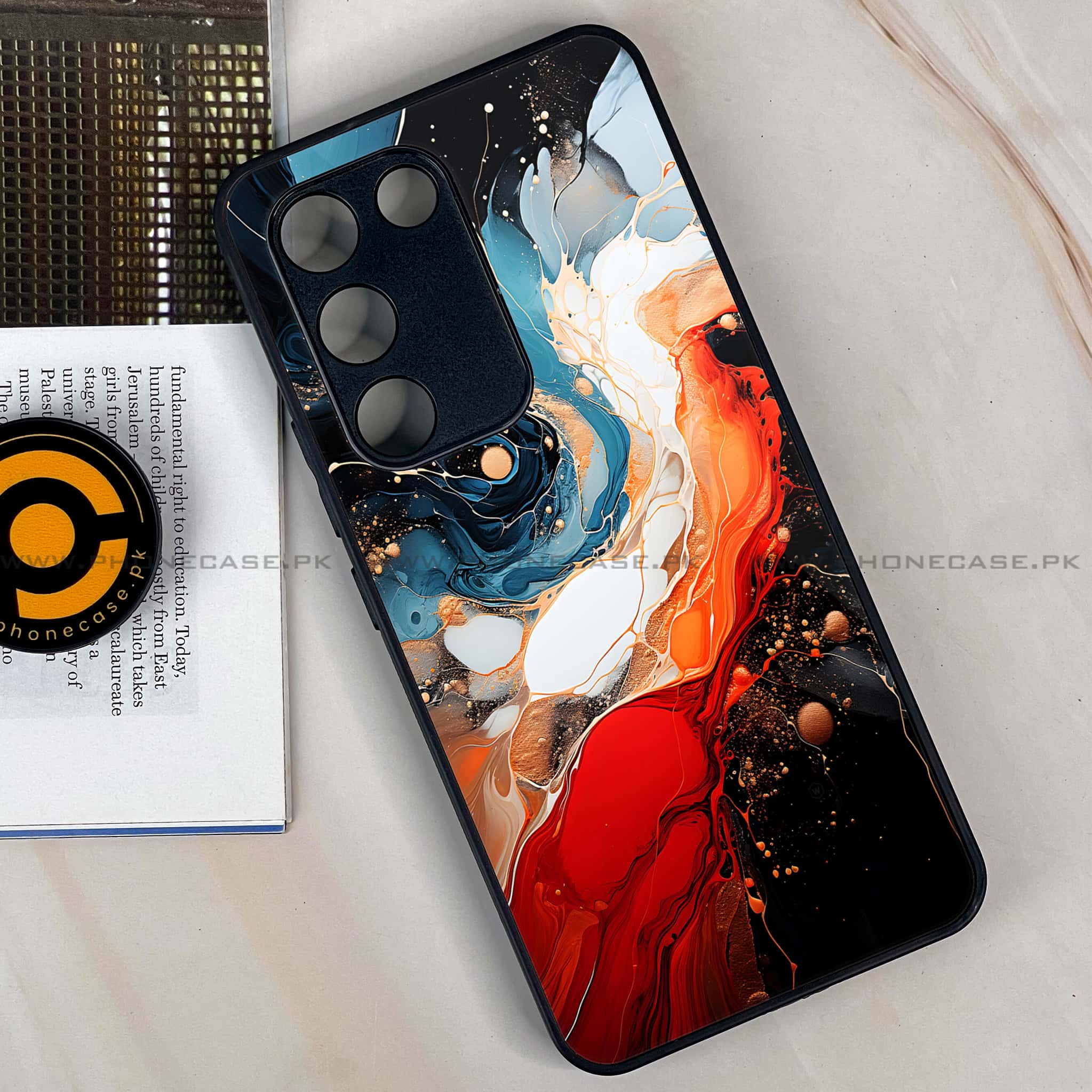 Vivo Y200e - Liquid Marble 2.0 Series - Premium Metal Printed soft Bumper shock Proof Case