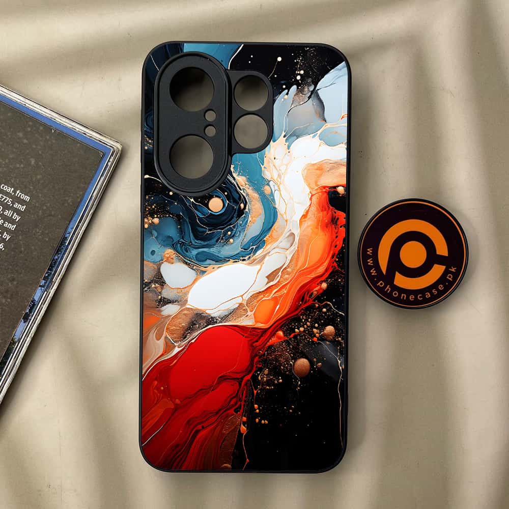 Vivo X200 FE - Liquid Marble 2.0 Series - Premium Metal Printed soft Bumper Shock Proof Case