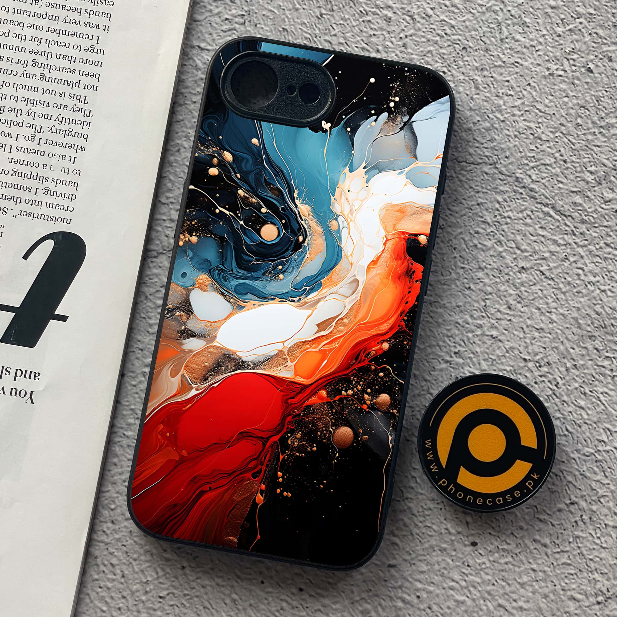 iPhone 16e - Liquid Marble 2.0 Series - Premium Metal  Printed soft Bumper shock Proof Case