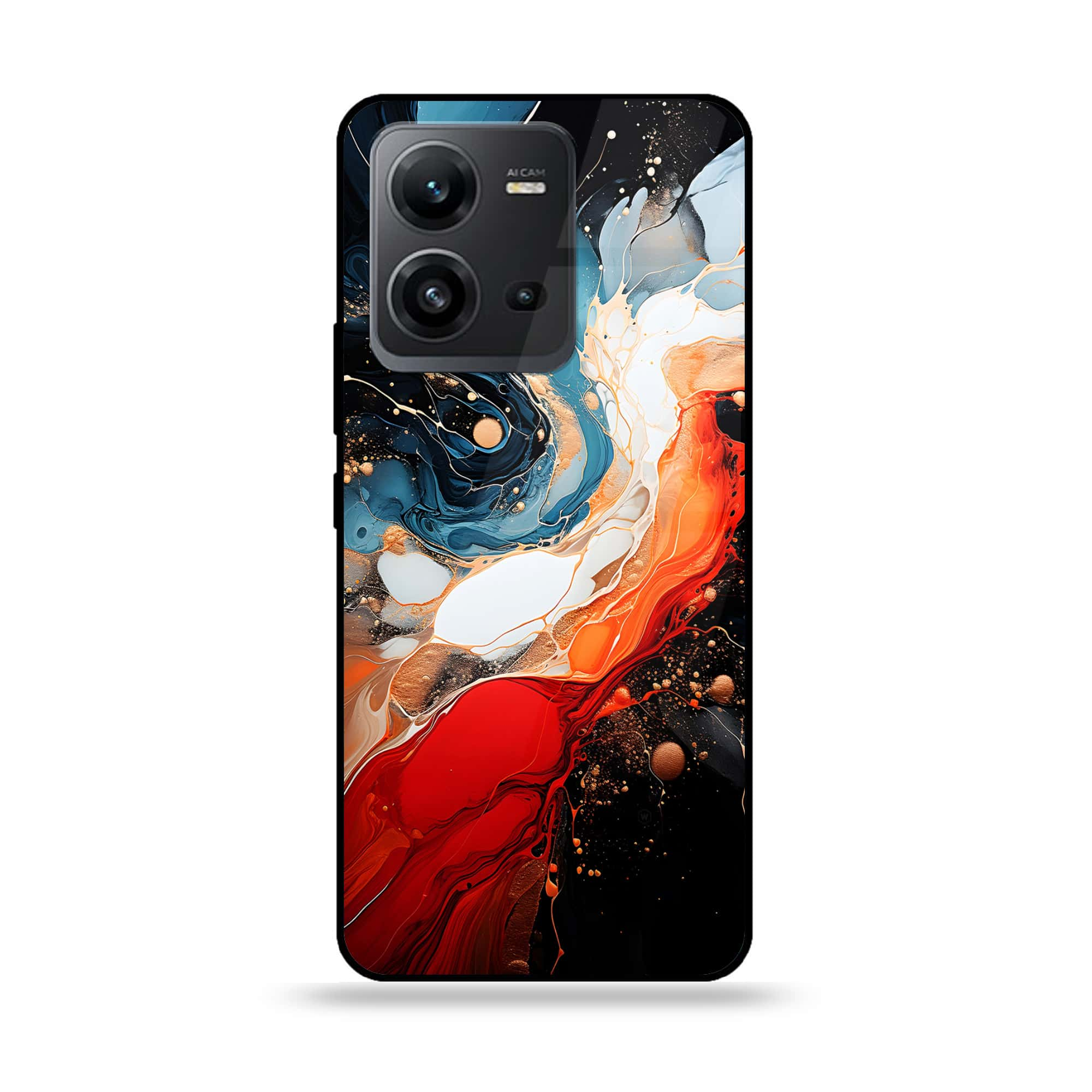 Vivo V25e  - Liquid Marble 2.0 Series - Premium Printed Glass soft Bumper shock Proof Case