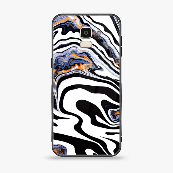 Samsung Galaxy J6 (2018) - Liquid Marble Design 10- Premium Printed Glass soft Bumper shock Proof Case CS-7489