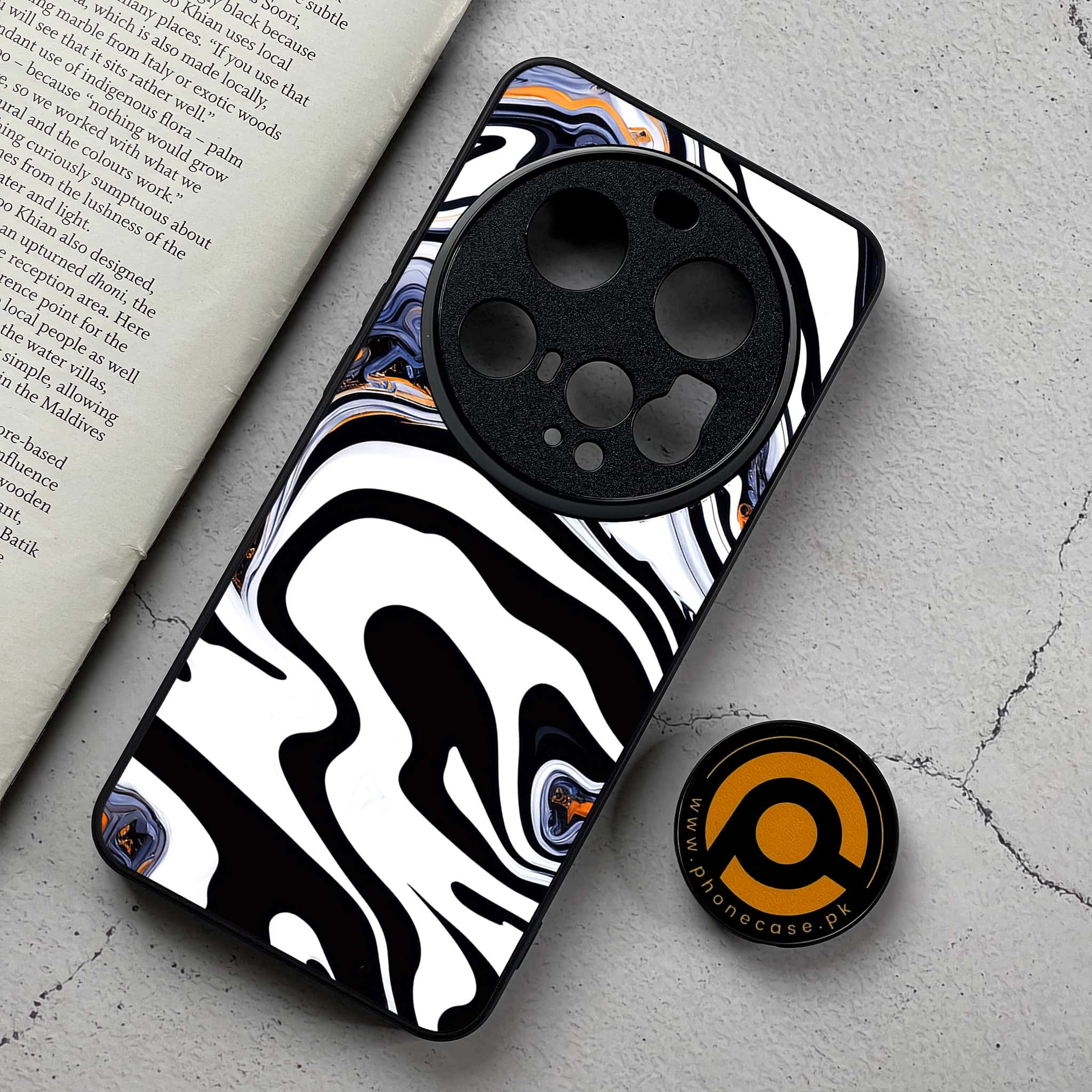 Xiaomi 15 Ultra - Liquid Marble Series - Premium Metal Printed Soft Bumper Shockproof Case