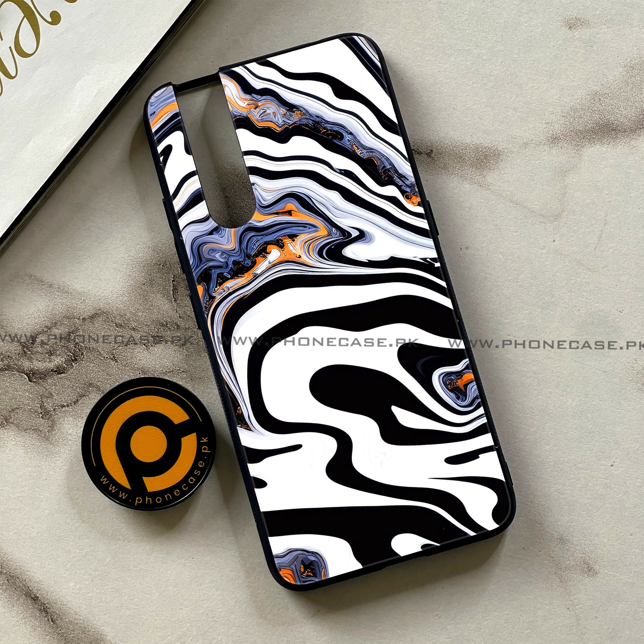 Vivo V15 Pro - Liquid Marble Series - Premium Printed Glass soft Bumper shock Proof Case