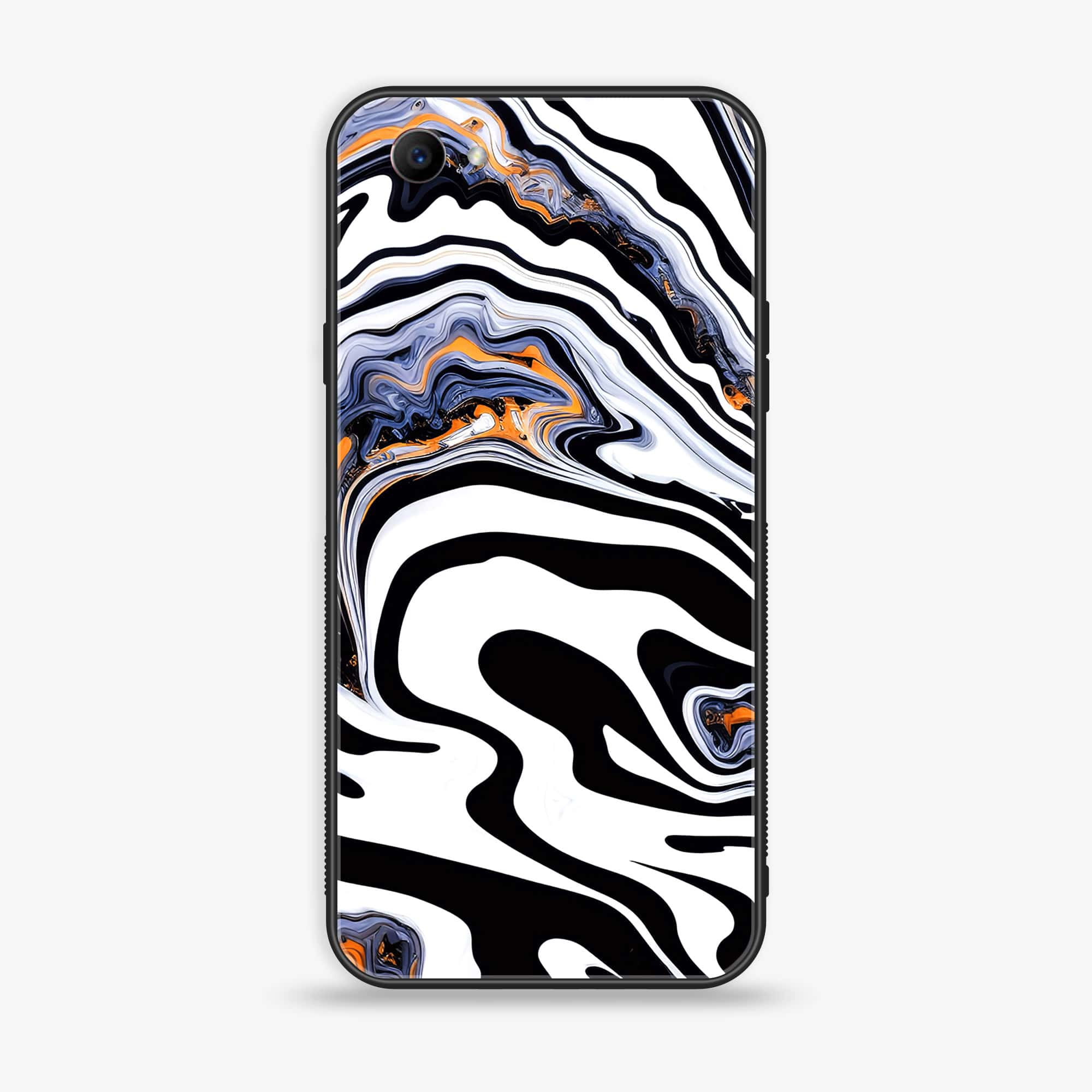 Oppo F7 Youth - Liquid Marble Series - Premium Printed Glass soft Bumper shock Proof Case