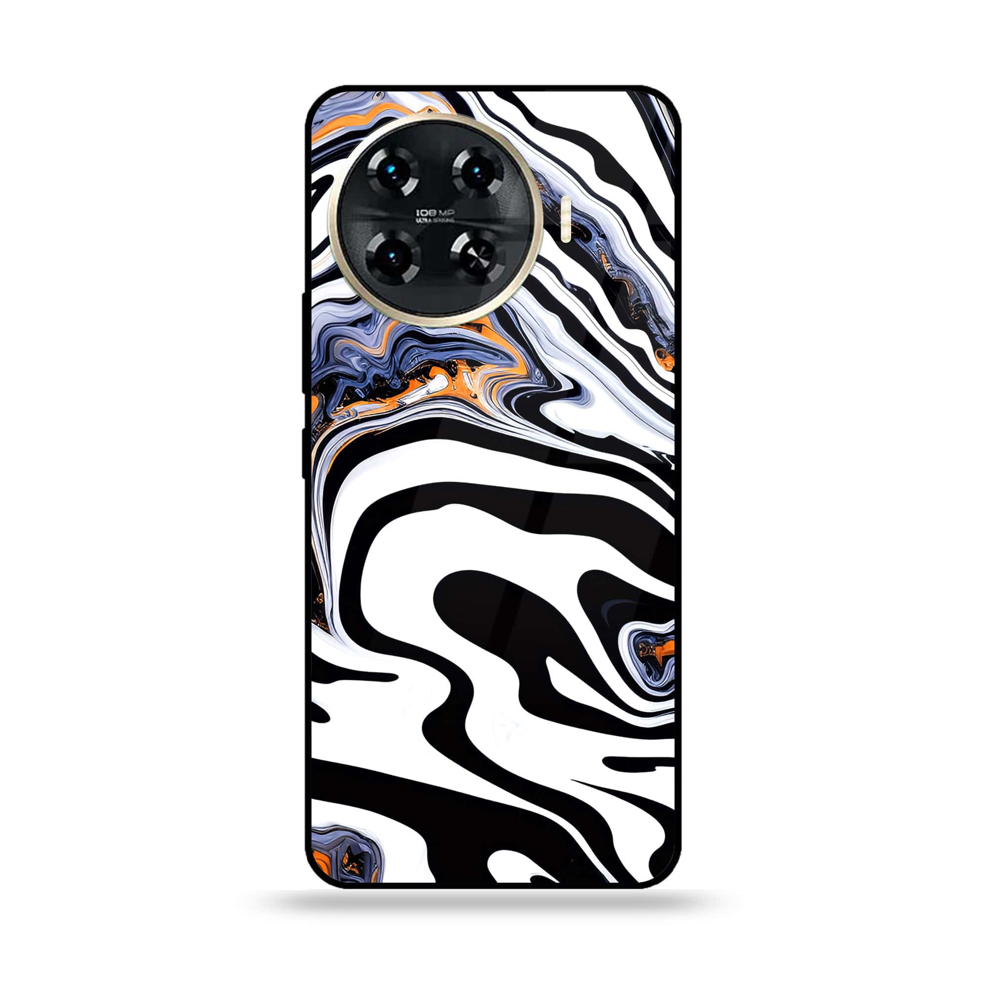 Tecno Spark 20 pro plus - Liquid Marble Series - Premium Printed Glass soft Bumper shock Proof Case