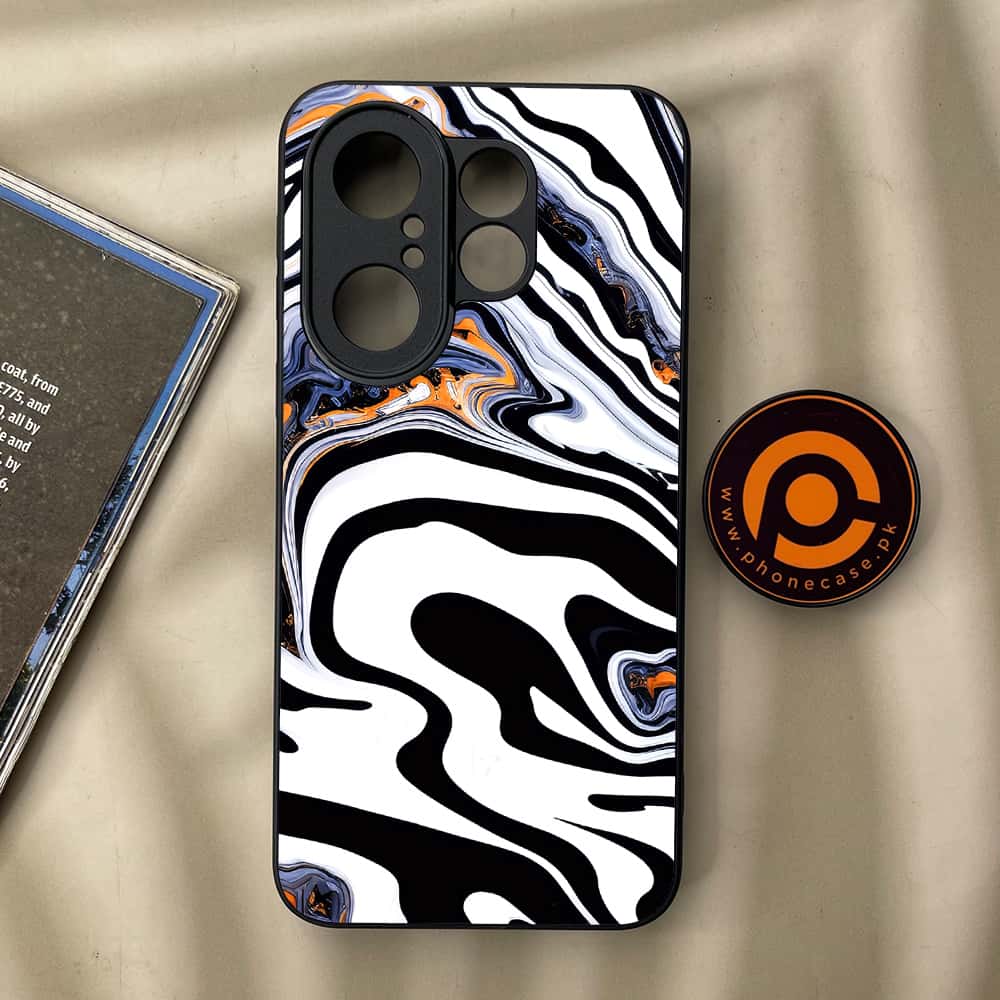 Vivo X200 FE - Liquid Marble Series - Premium Metal Printed soft Bumper Shock Proof Case